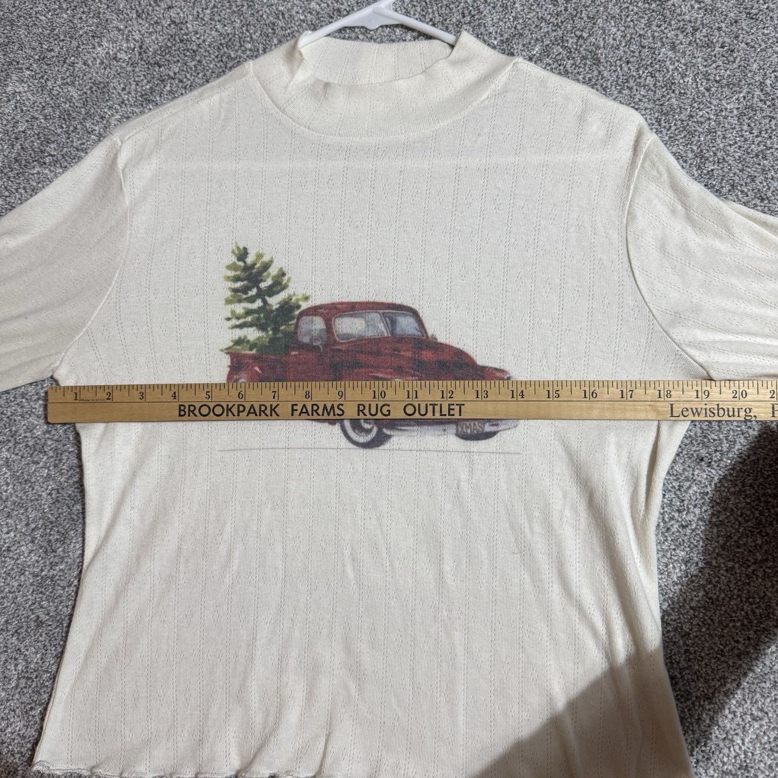 Other Christmas Truck Shirt Womens XL Pointelle Knit Cottagecore Size XL / US 12-14 / IT 48-50 - 9 Thumbnail
