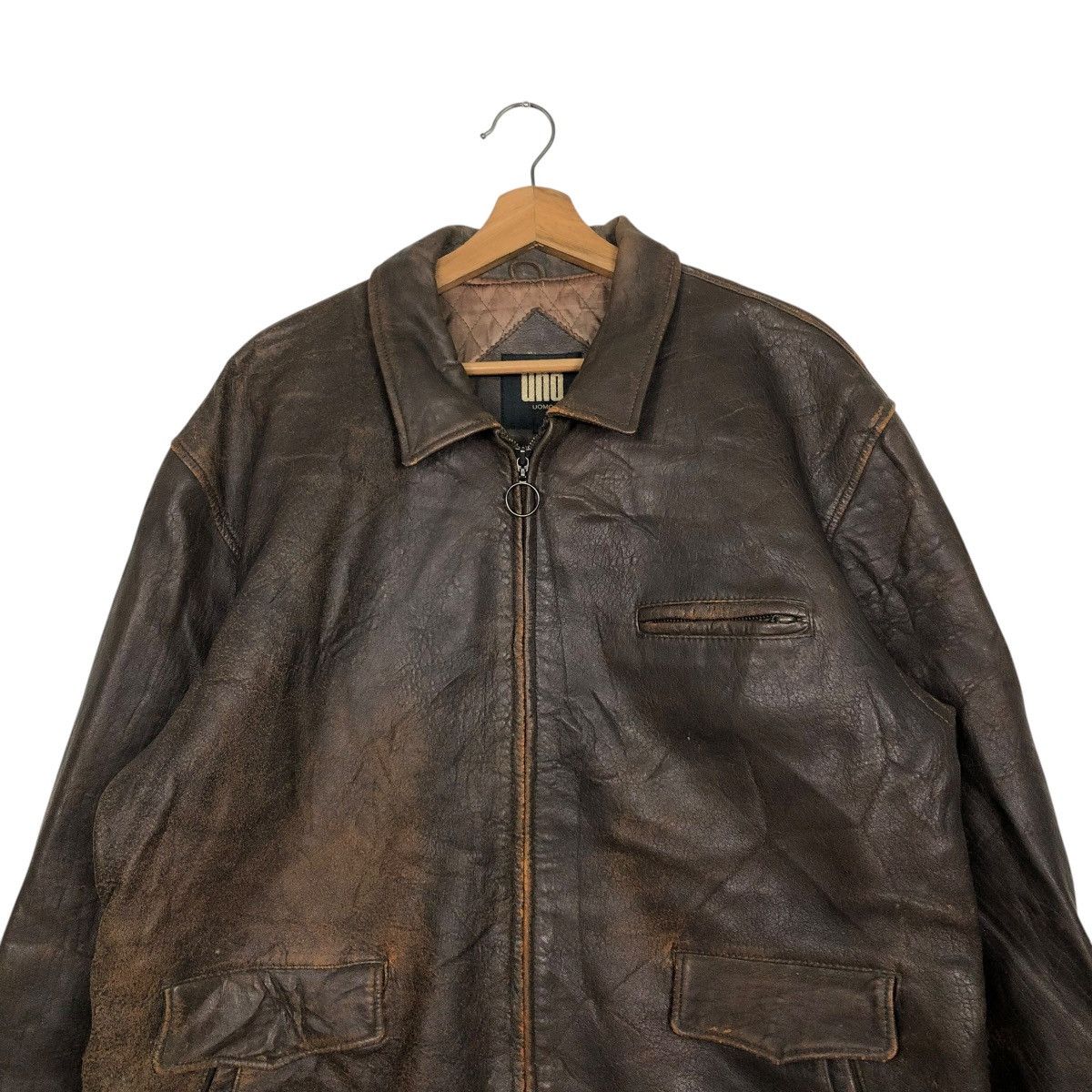 Japanese Brand 🔥VINTAGE LEATHER JACKET BIKER UNO UOMO ISSEY MIYAKE Size US L / EU 52-54 / 3 - 5 Thumbnail