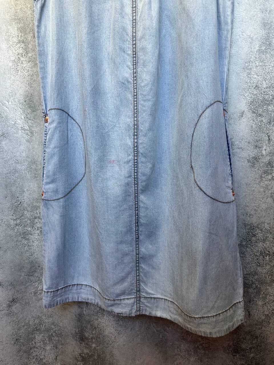Diesel Diesel Sleeveless Denim Dress 100% Lyocell Casual Pockets Size L / US 10 / IT 46 - 8 Thumbnail