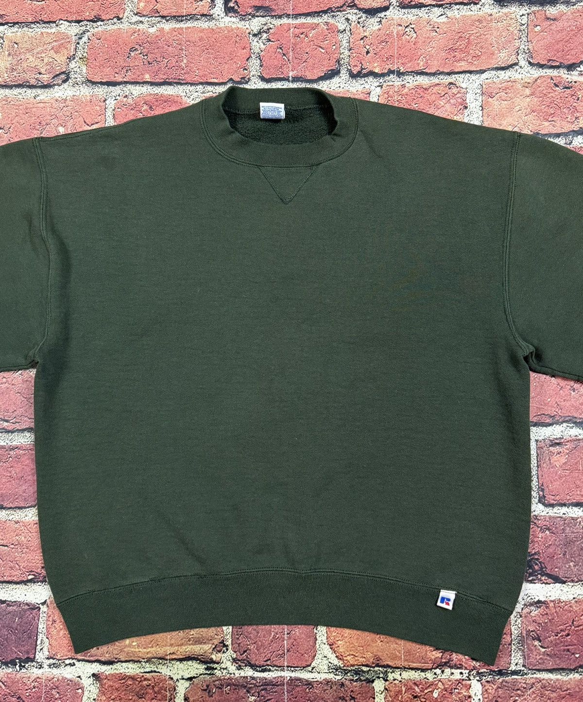Russell Athletic Vintage Russell Athletic Forest Green Blank Sweatshirt Boxy Size US L / EU 52-54 / 3 - 3 Thumbnail