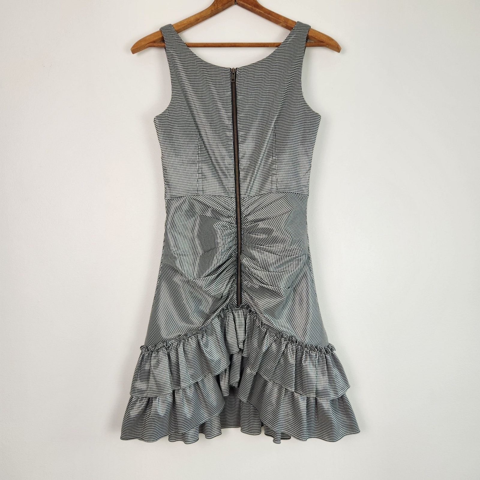 Betsey Johnson Betsey Johnson Ruffle Gingham Mini Dress Black and White 8 Size M / US 6-8 / IT 42-44 - 2 Thumbnail