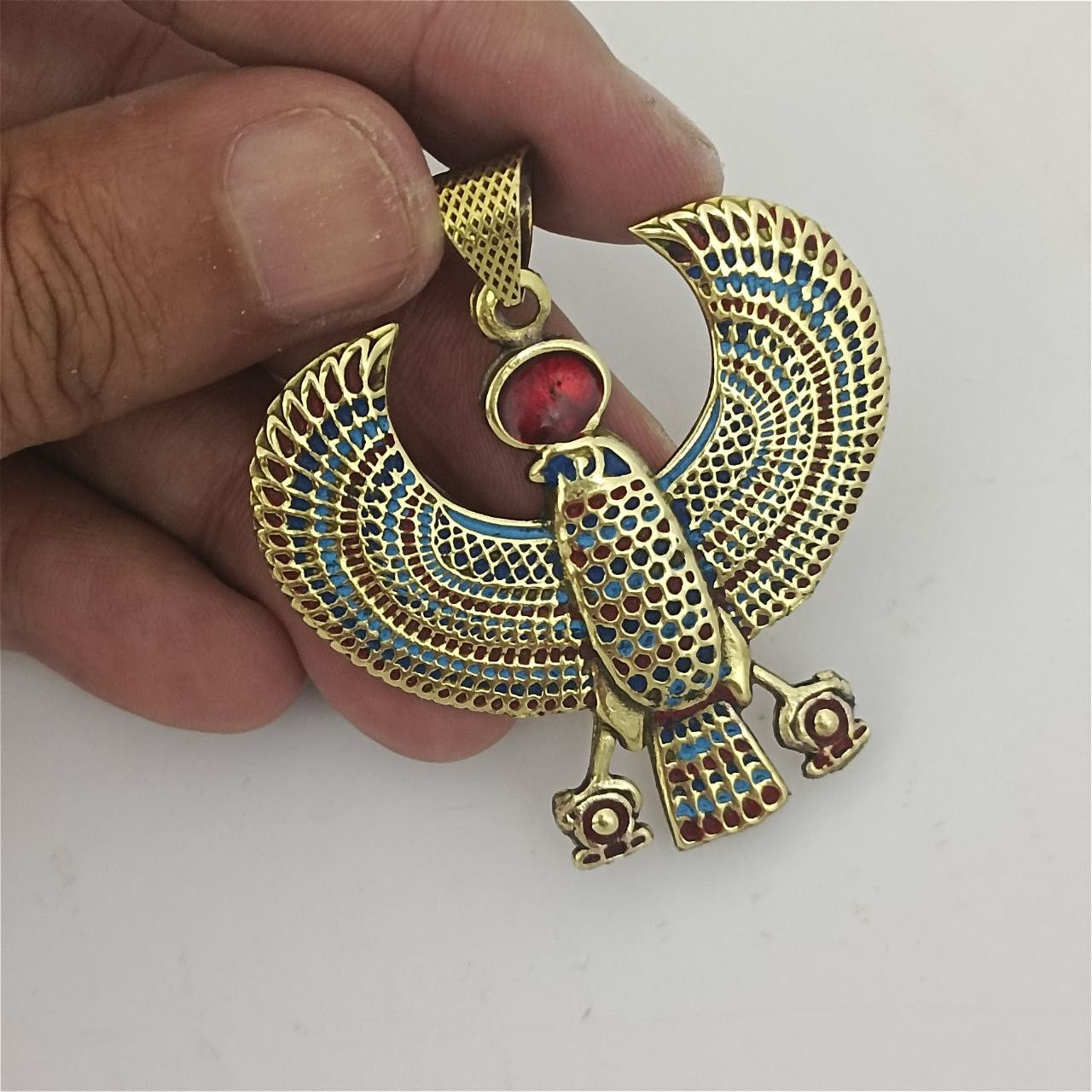 Other Handmade Pharaonic Horus Falcon Pendant Egyptian Copper Size ONE SIZE - 9 Thumbnail