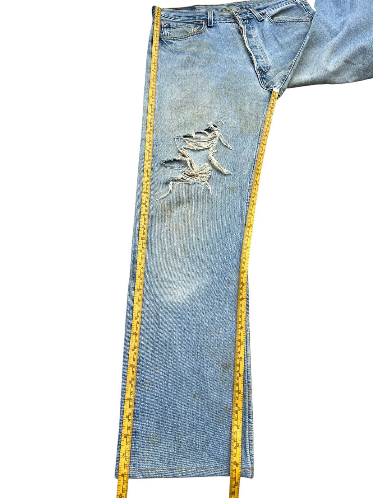 Levi's Vintage 90s Levis 501 Distressed Mudwash Denim Jeans 32x30 Size US 32 / EU 48 - 12 Thumbnail