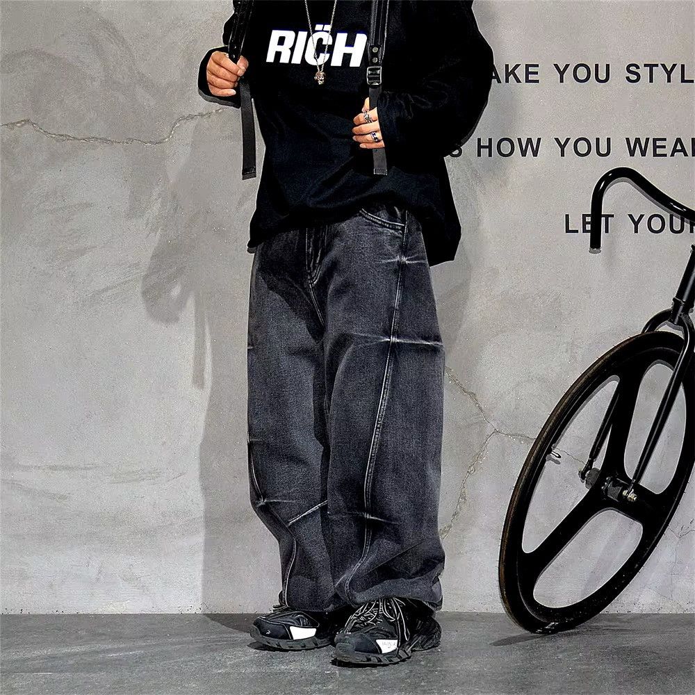 Designer × Jean Streetwear Baggy Vintage Washed Jeans Pants Size US 29 - 5 Thumbnail