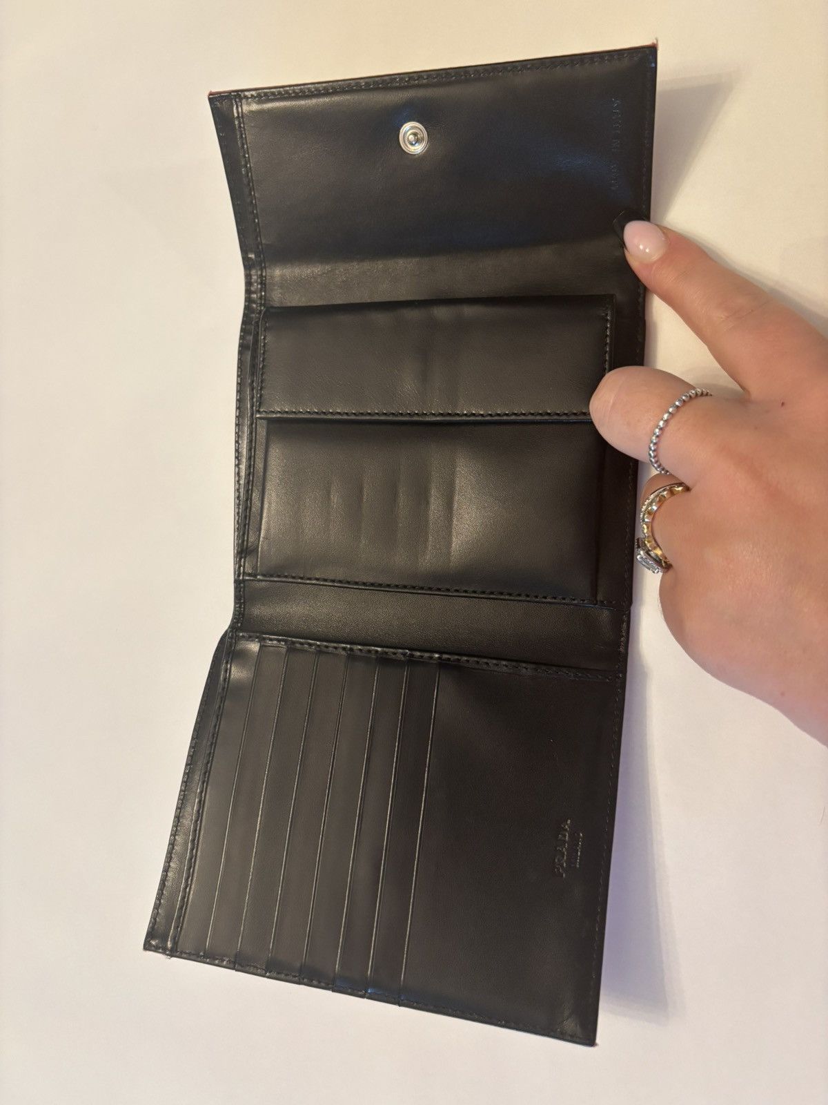 Prada Prada Pink and Black Trifold Wallet Size ONE SIZE - 8 Thumbnail