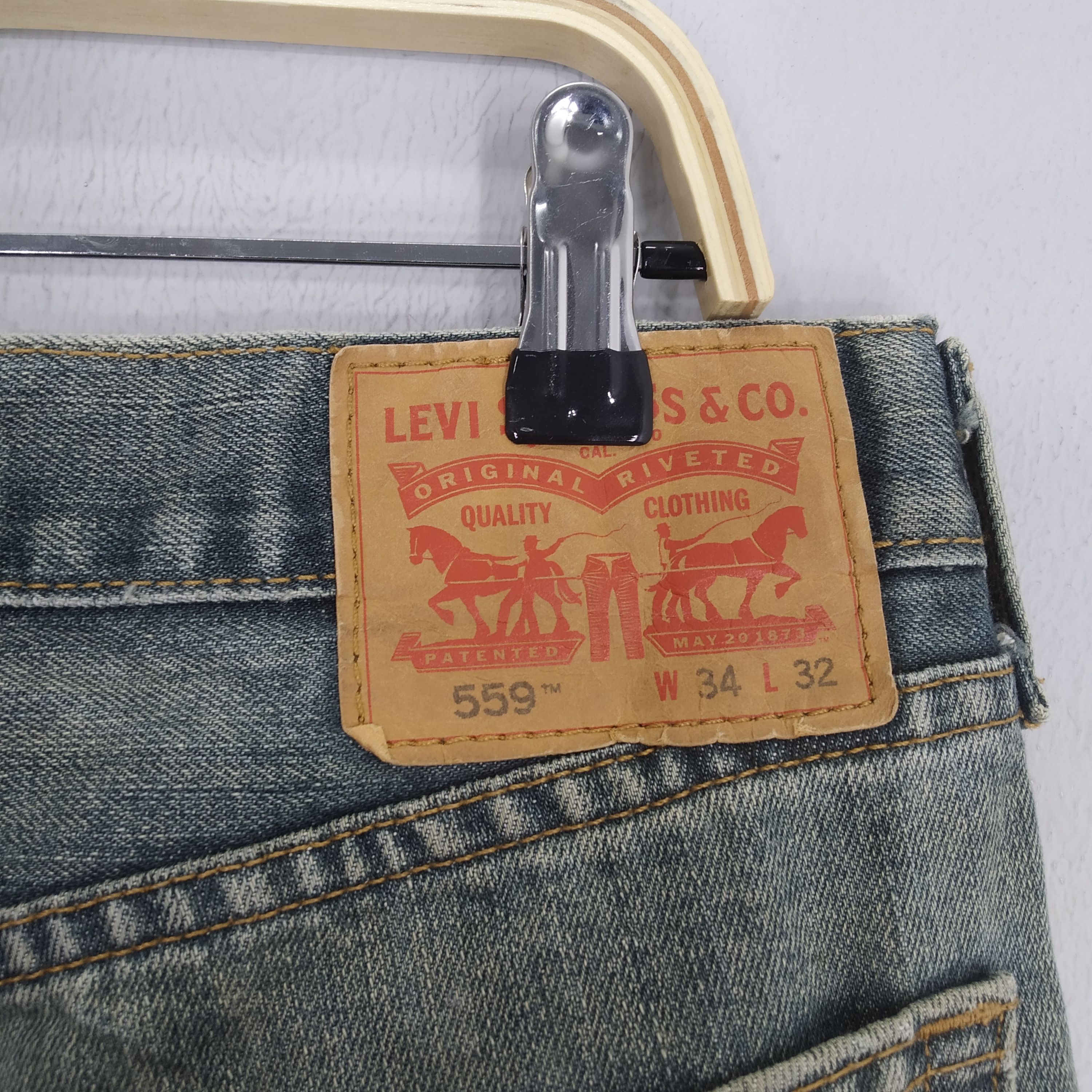 Jean Vintage Levi's 559 Single R Stone Wash Destroy Ripped Denim Size US 36 / EU 52 - 10 Thumbnail