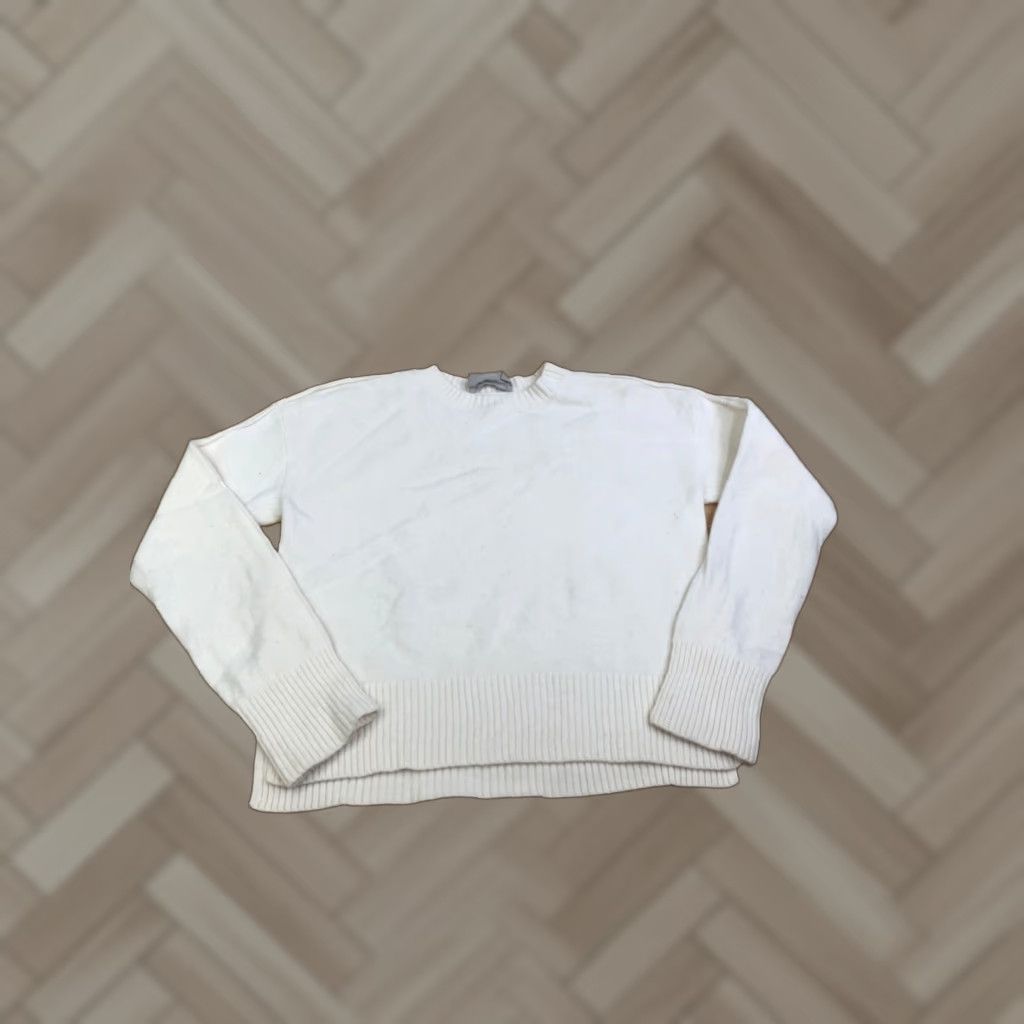 Everlane Everlane 100% Wool Sweater Womens S Cream Ivory Crew Neck Long Sleeve Casual Pullover Knit Winter Fall Spring Regular Sized 12660 Size S / US 4 / IT 40 - 1 Thumbnail