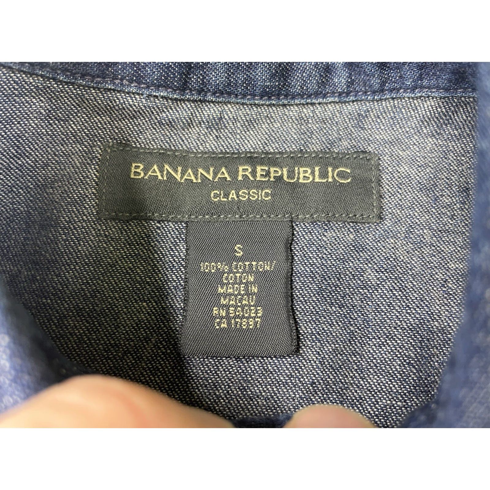 Banana Republic Banana Republic Shirt Denim Pearl Snap Blue Small Men Classic Western Rockabilly Casual Size US S / EU 44-46 / 1 - 6 Thumbnail