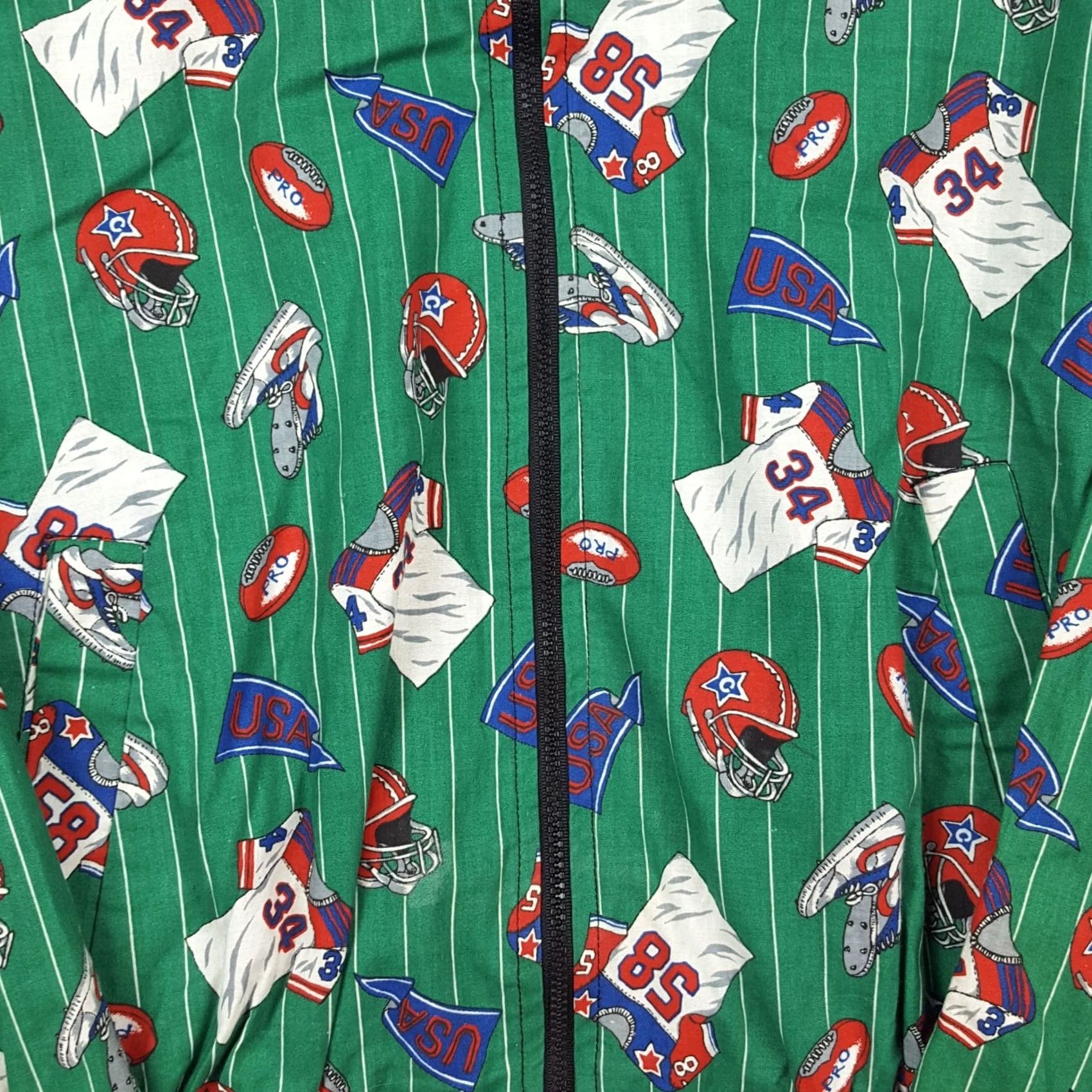 Etro VINTAGE Infinity Chic Jacket Women's Green Zip Up 90s Football Sports USA Made Large Retro Casual 1990s 1980s Size L / US 10 / IT 46 - 3 Thumbnail