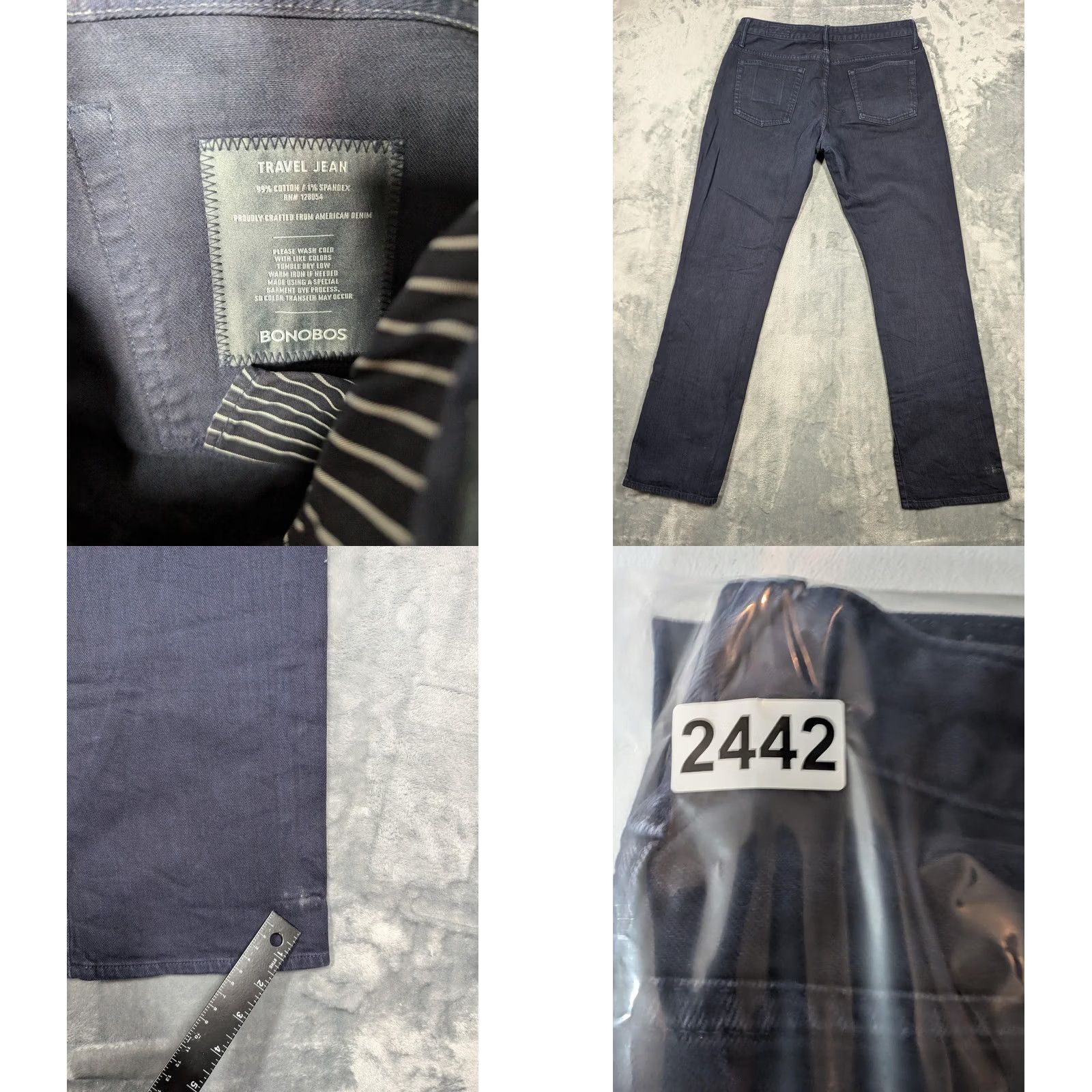 Bonobos Bonobos Jeans Mens 33x32 Navy Blue Travel Jean Stretch 5 Pocket Cotton Denim Size US 33 - 8 Thumbnail
