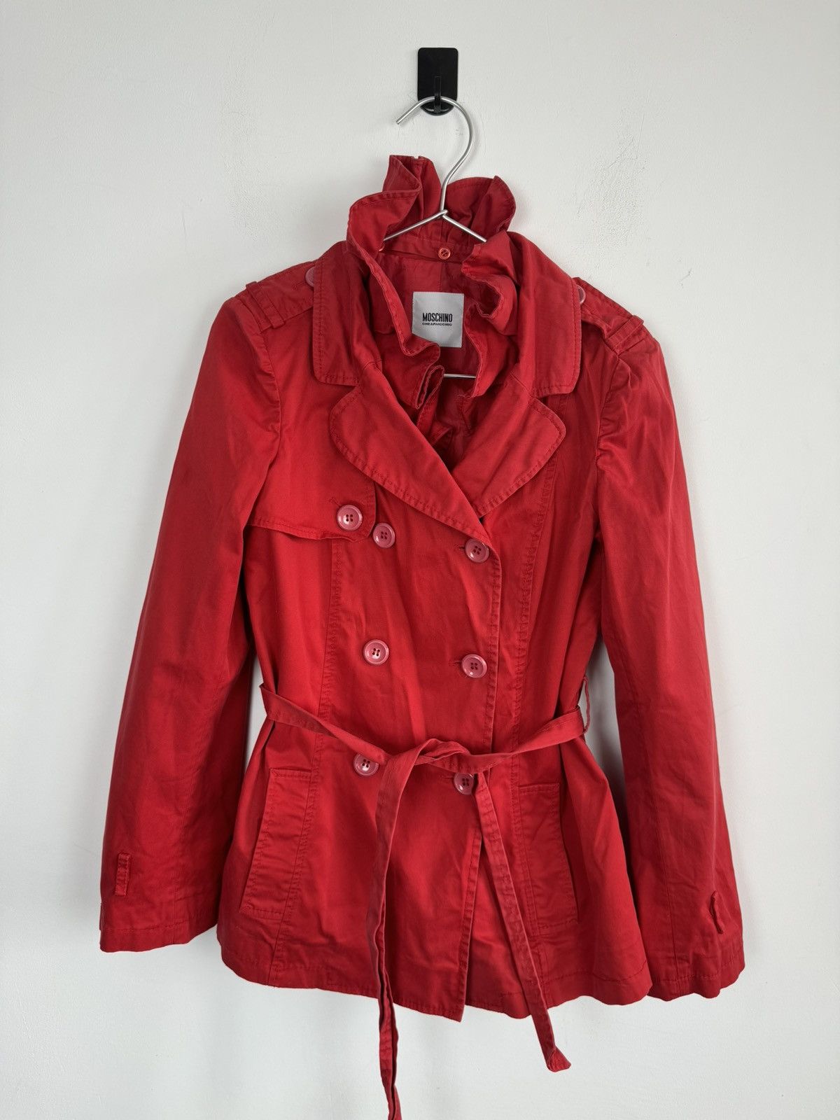 Moschino Vintage Moschino Cheap And Chic Red Cotton Trench Coat Size S / US 4 / IT 40 - 1 Thumbnail
