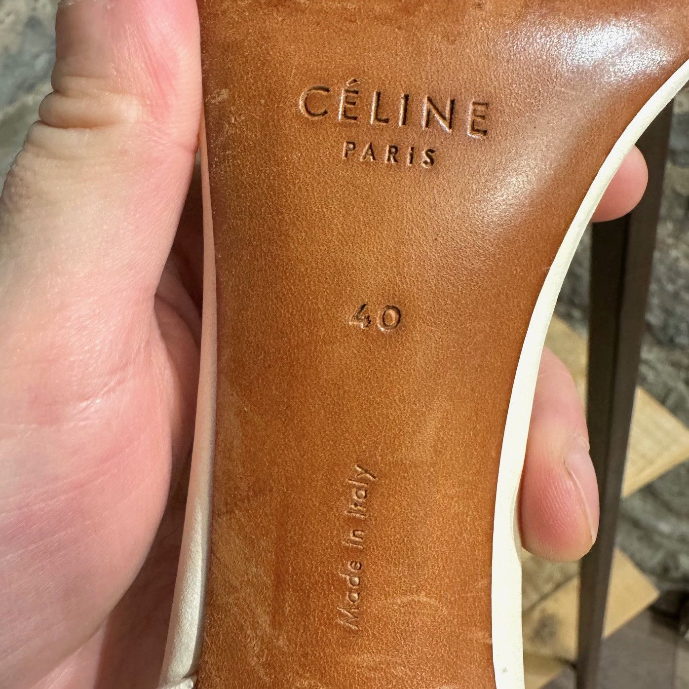 Celine Céline Ivory Leather Chain Accent Heeled Sandals Size US 10 / IT 40 - 10 Thumbnail