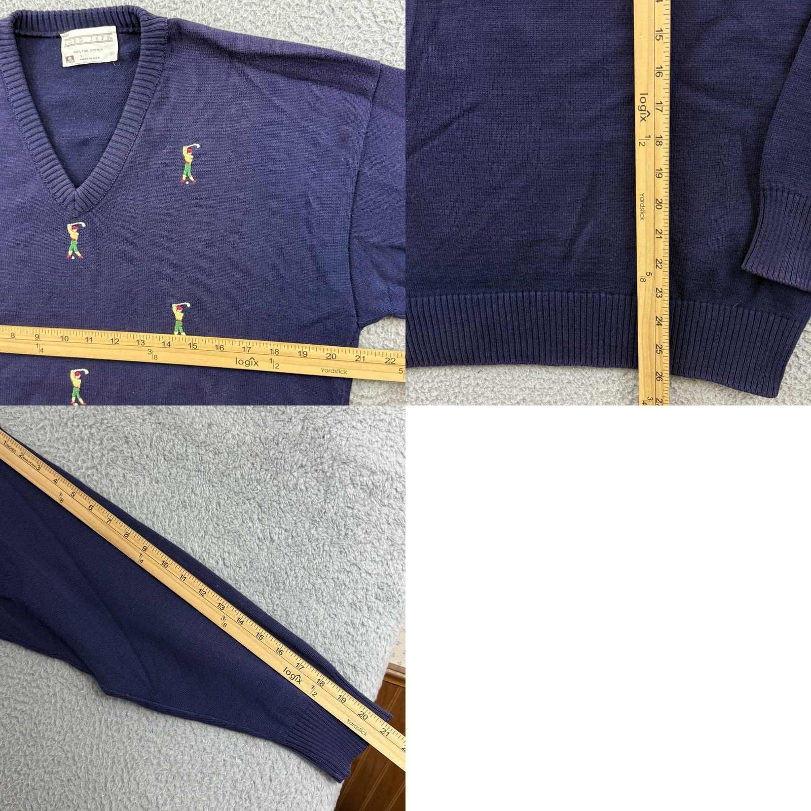 Vintage VINTAGE Lord Jeff Sweater Mens L Blue Golf Neck Long Sleeve Sport Pullover Size US L / EU 52-54 / 3 - 8 Thumbnail