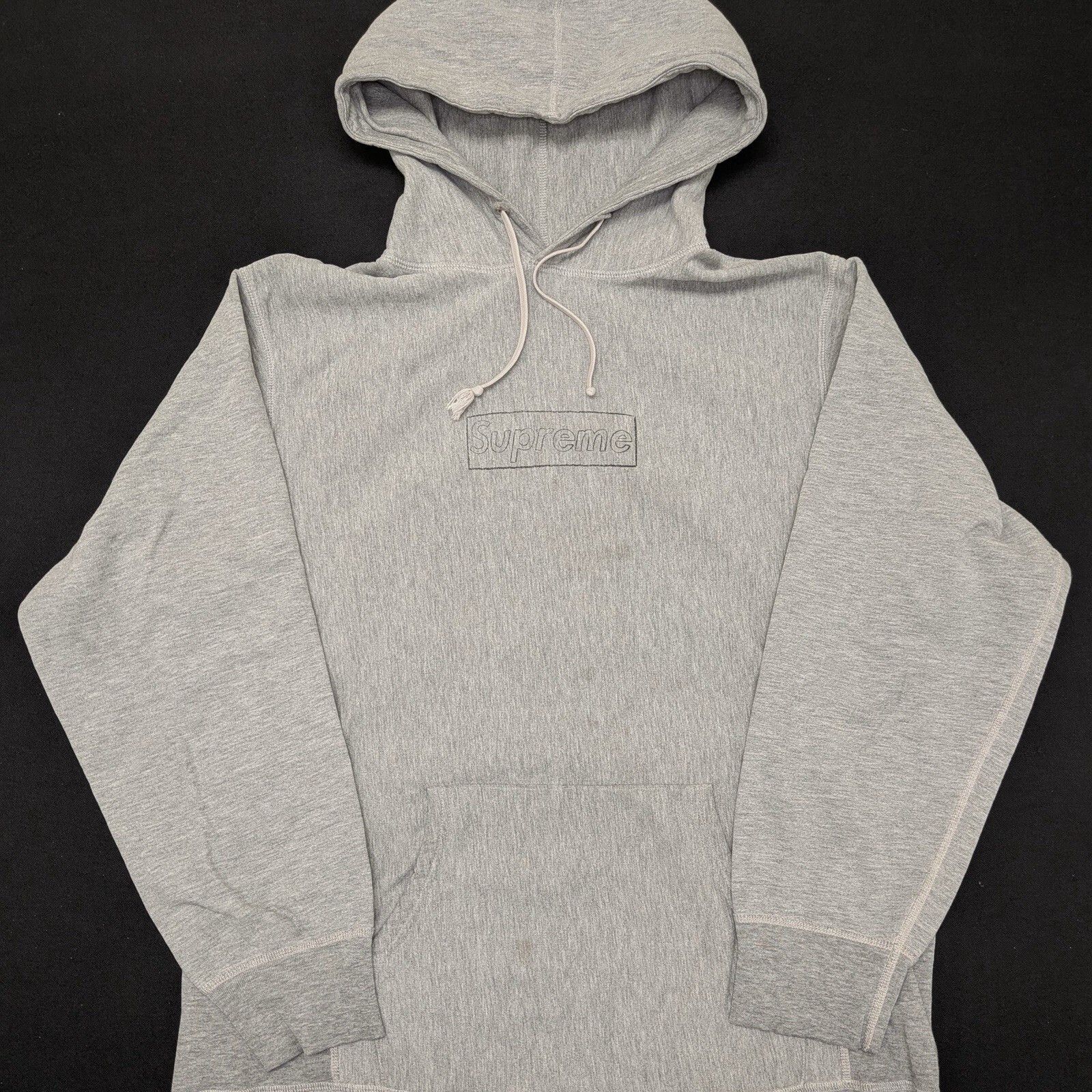 Kaws × Supreme Supreme x KAWS Logo Hooded Sweatshirt Heather Grey