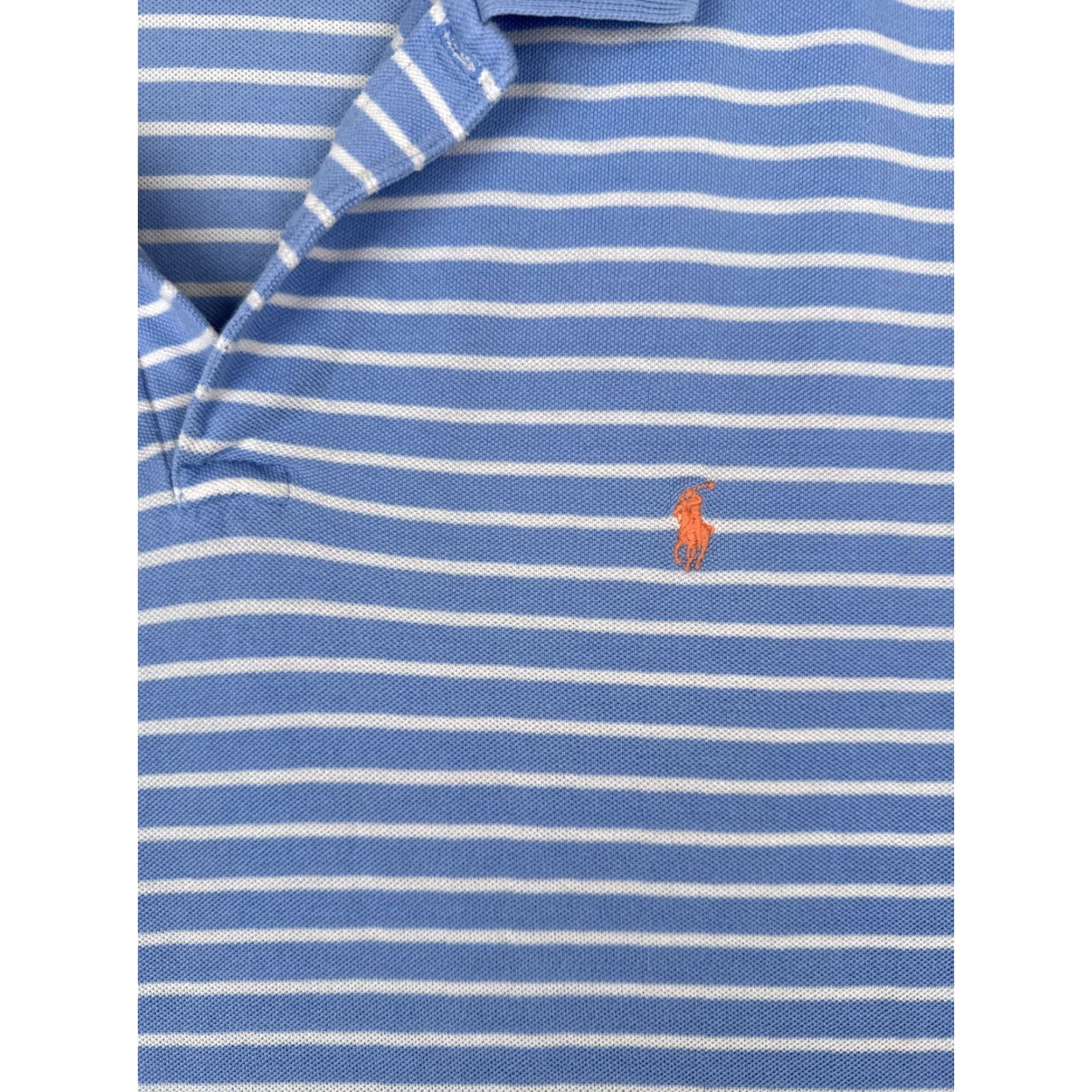 Ralph Lauren VTG Ralph Lauren Polo Shirt Men 2XL Blue Stripe Short Sleeve Cotton READ Size US XXL / EU 58 / 5 - 6 Thumbnail