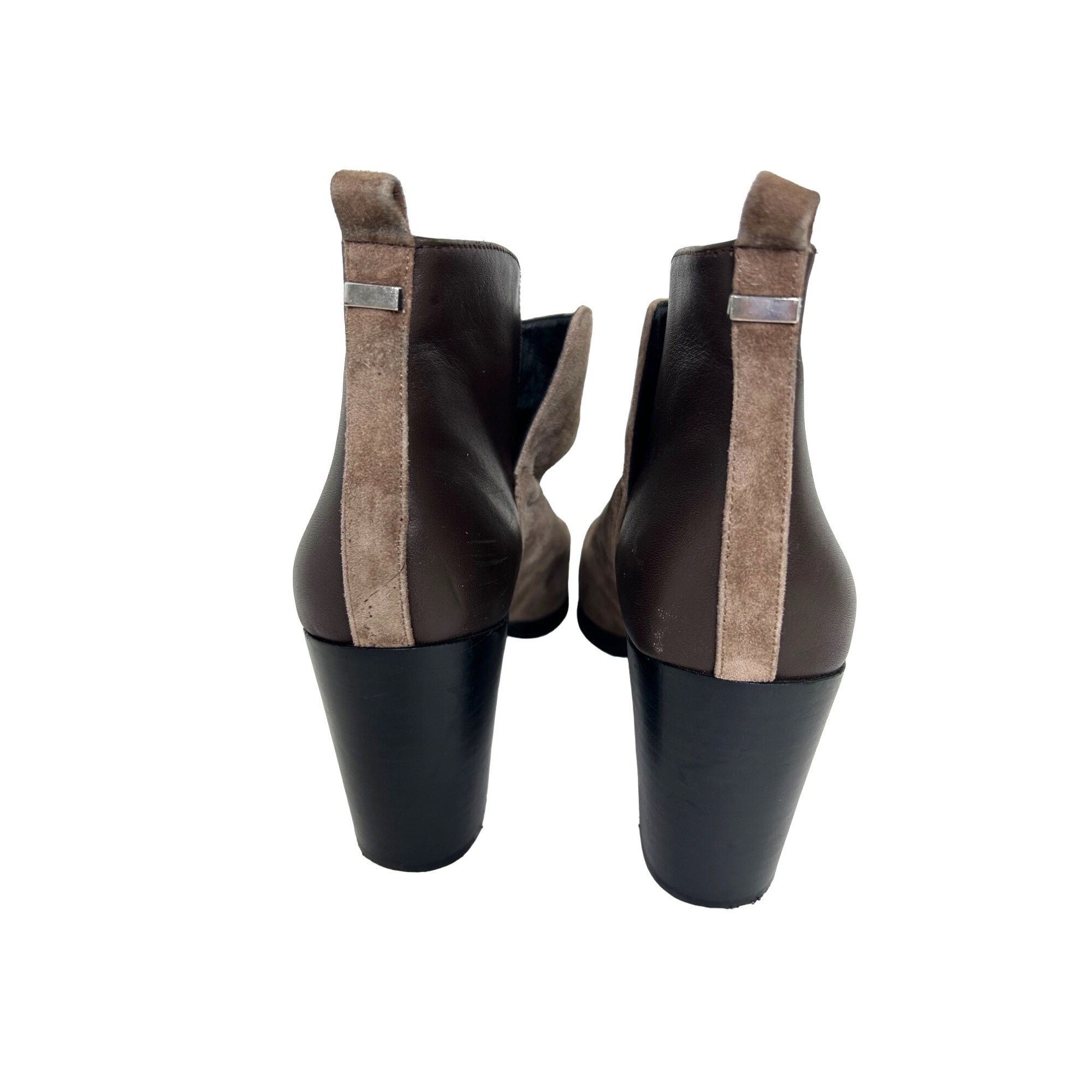 Lands' End Lands’ End Womens Ankle Boots 10 Brown Leather Suede Chunky Size US 10 / IT 40 - 2 Thumbnail