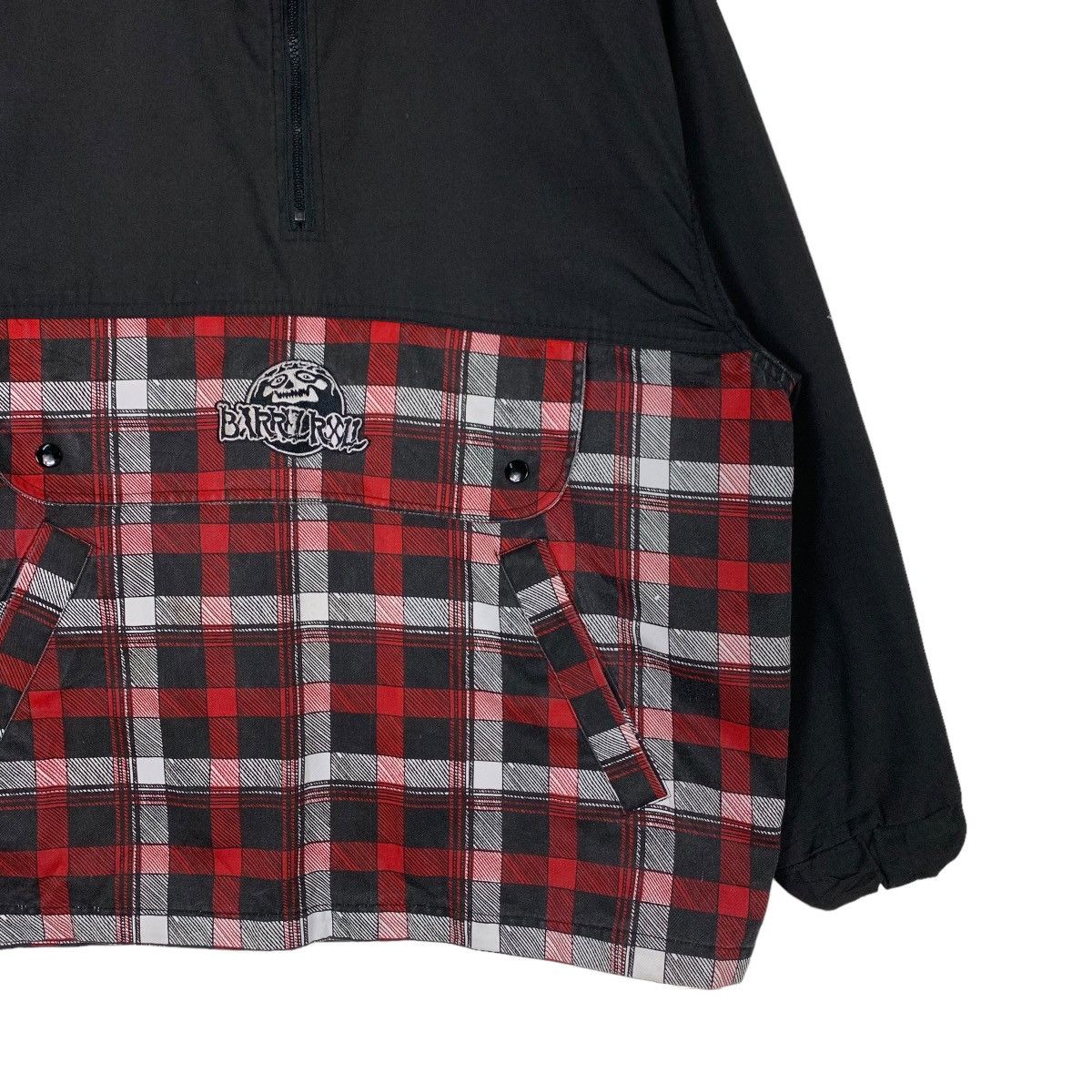 Japanese Brand BARREL ROLL Tartan Hybrid Half Zip Pullover Hoodie #1051-C47 Size US M / EU 48-50 / 2 - 4 Thumbnail