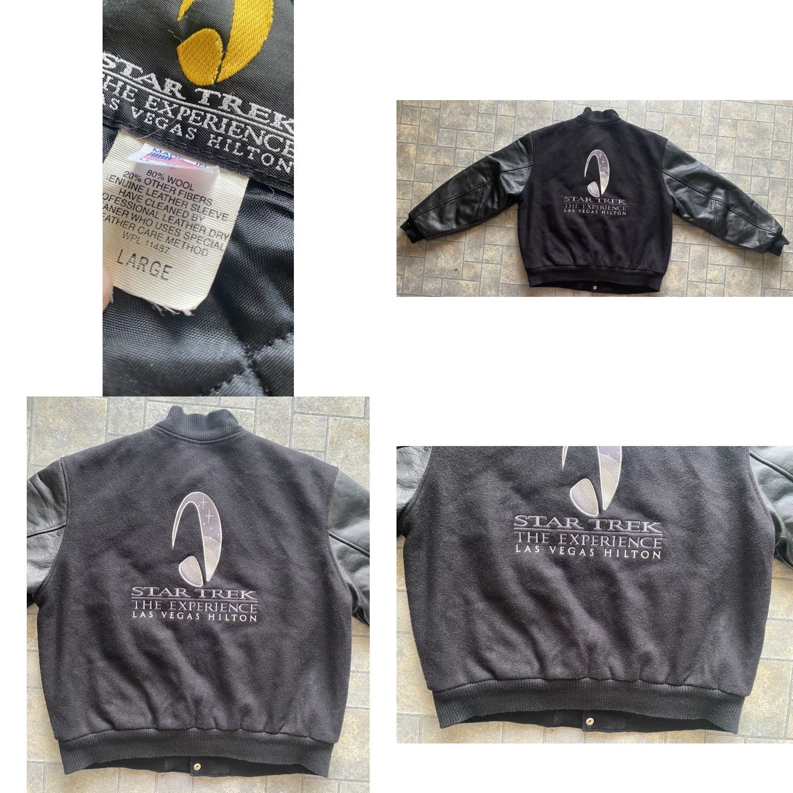Vintage VINTAGE Star Trek Jacket Varsity Mens L Made in USA Black Wool 1997 Las Vegas Experience Size US L / EU 52-54 / 3 - 10 Thumbnail