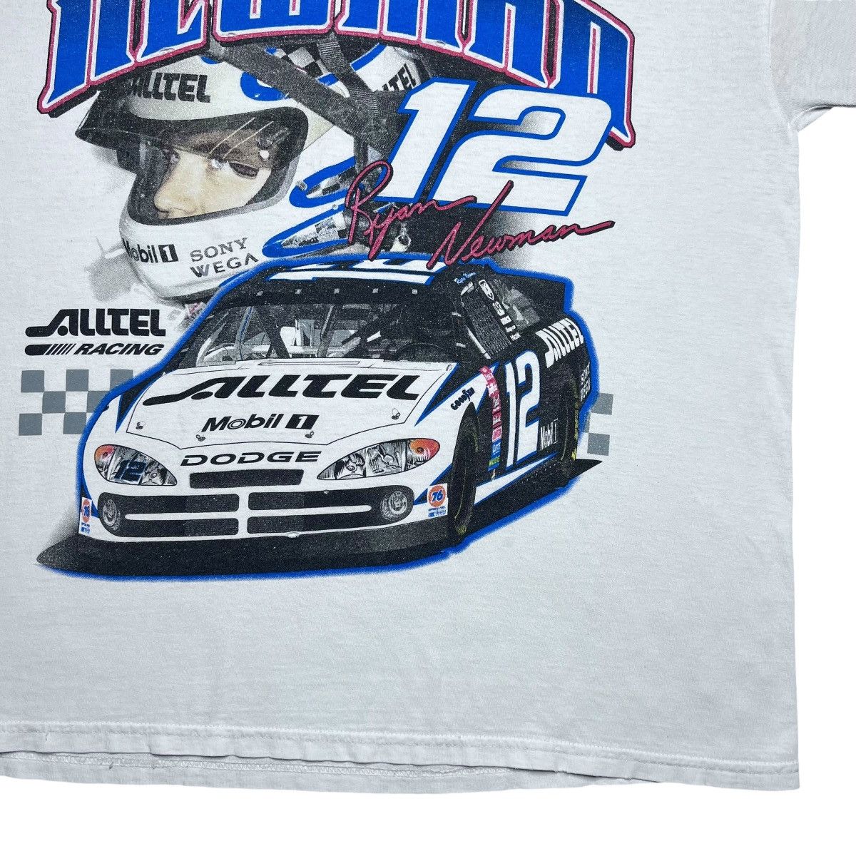 NASCAR Y2K Nascar Ryan Newman Dodge Mobil Double Sided Graphic Tee Size US XL / EU 56 / 4 - 9 Thumbnail