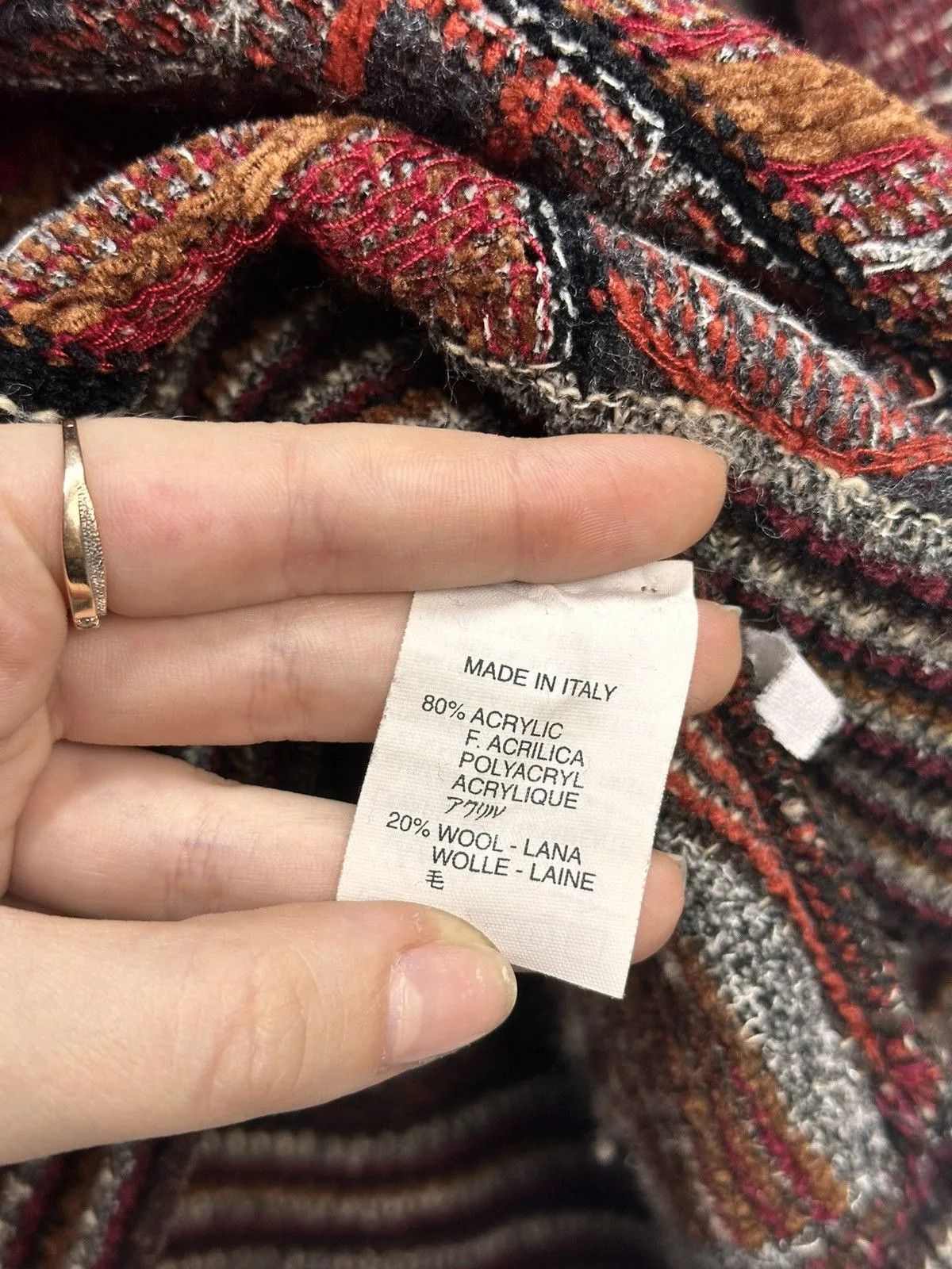 Raf Simons Vintage RAF Simons style Diesel Y2k Red Knit Sweater Wool Size US L / EU 52-54 / 3 - 10 Thumbnail