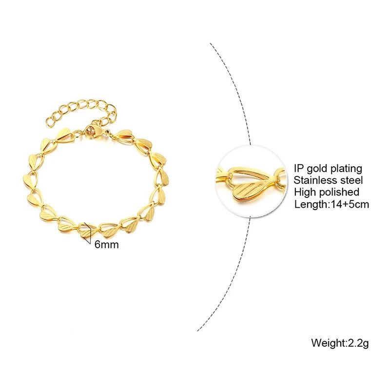 Other Heart Leaves Chain Bracelet Size ONE SIZE - 2 Thumbnail