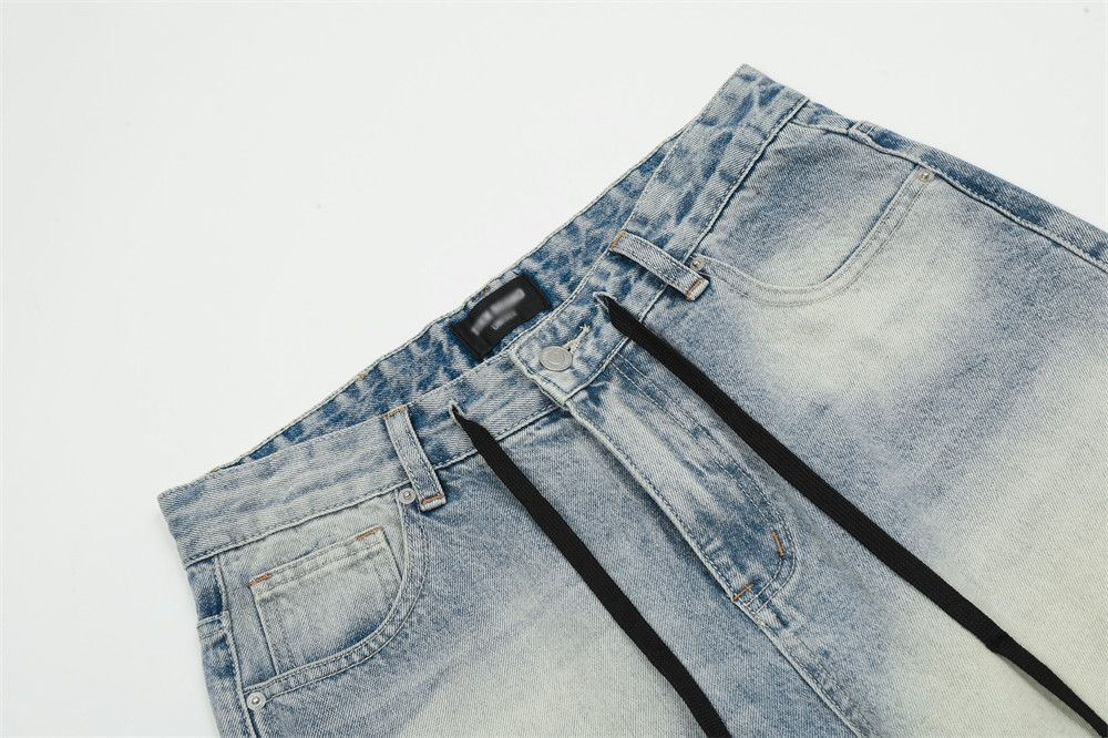 Japanese Brand × Jean Washed distressed ripped casual tie-dye gradient loose jeans Size US 34 / EU 50 - 4 Thumbnail