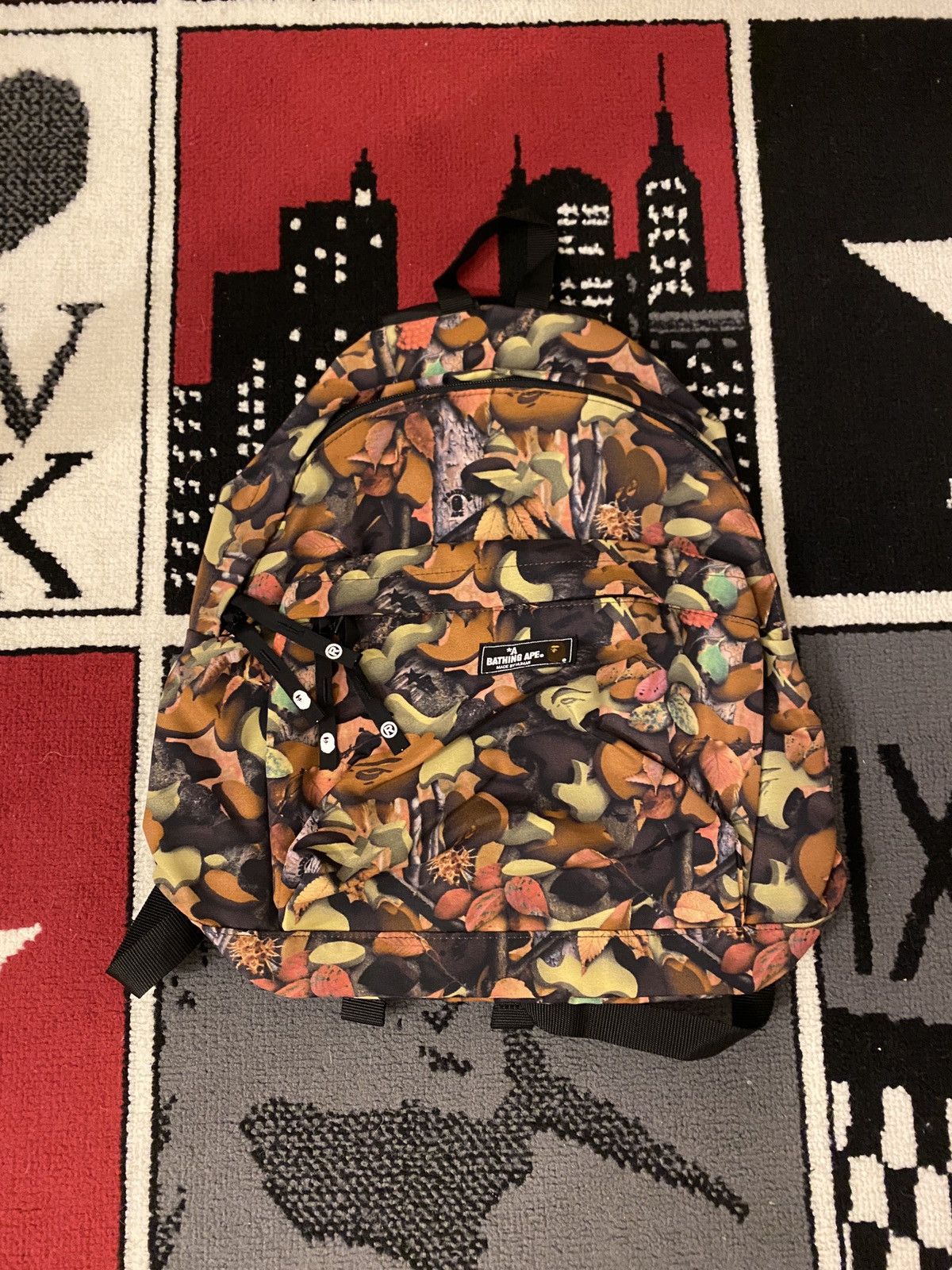 image of Bape x Nigo Village Camo Backpack in Beige, Men's