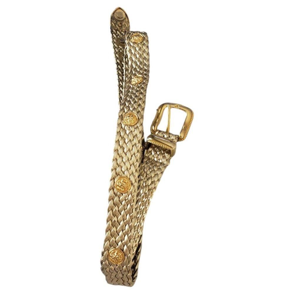 Designer Vintage Gold Braided Leather Ladies Belt Size ONE SIZE - 11 Thumbnail