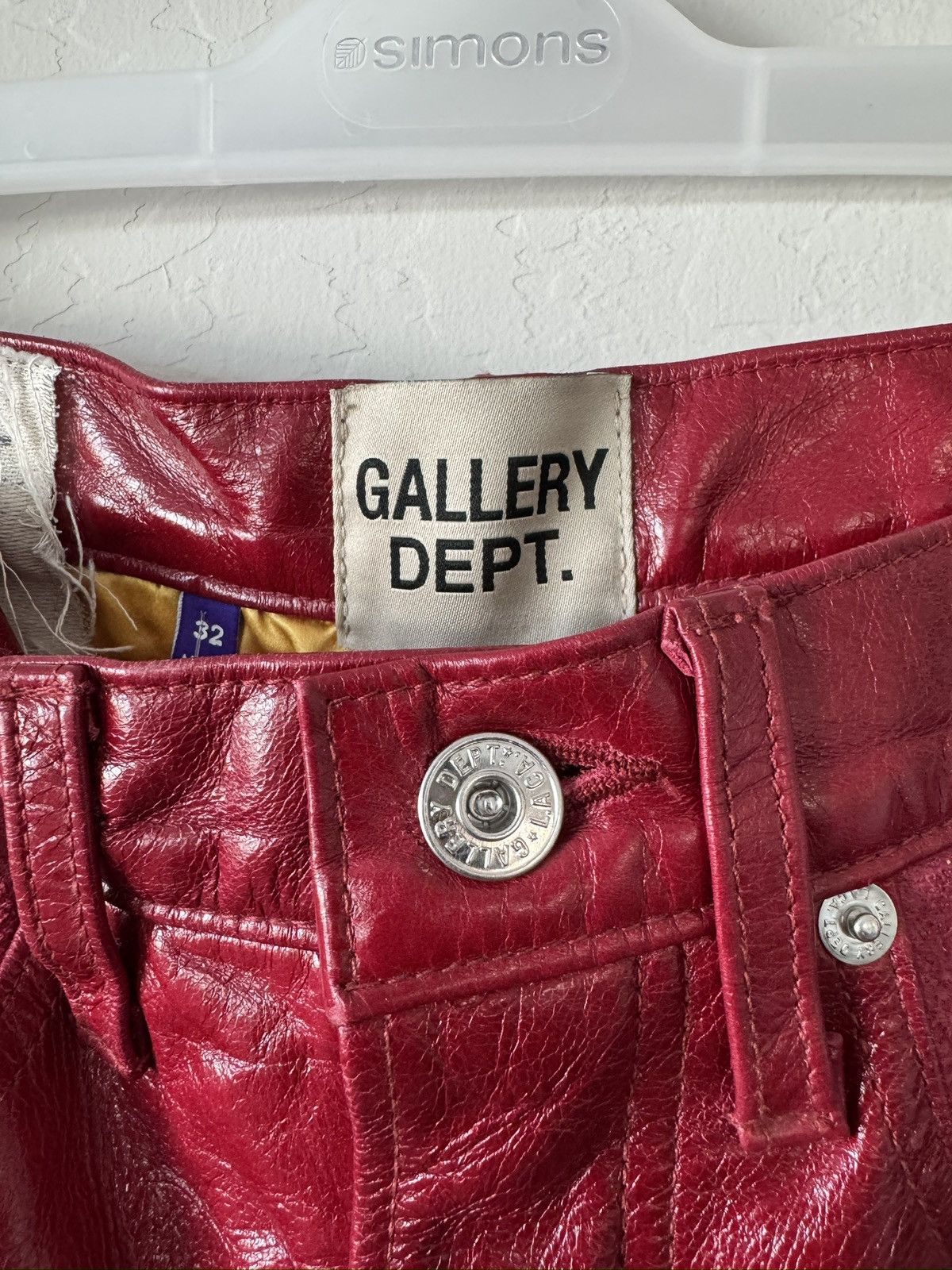 Gallery Dept. $6500 Red Leather-Suede Bronco Pants Size US 32 / EU 48 - 3 Thumbnail