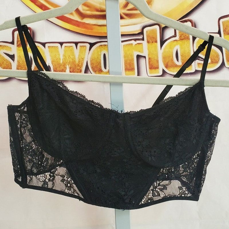 Stradivarius Stradivarius Black Lace Bustier Corset Top Size L Size ONE SIZE - 1 Thumbnail
