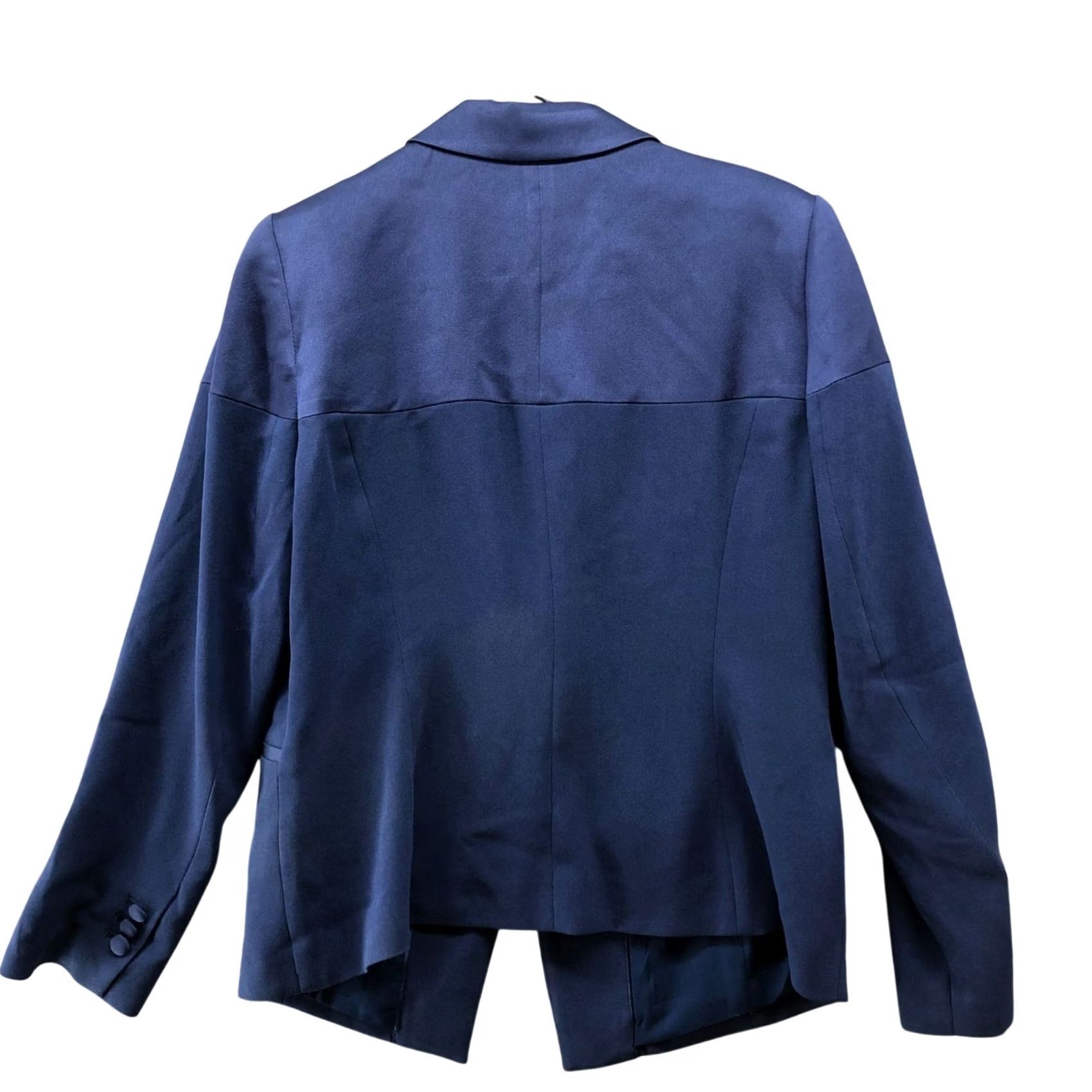 White House Black Market VINTAGE: No — White House Black Market Blazer Womens 10P Blue One Button Career Blocked Size L / US 10 / IT 46 - 2 Thumbnail
