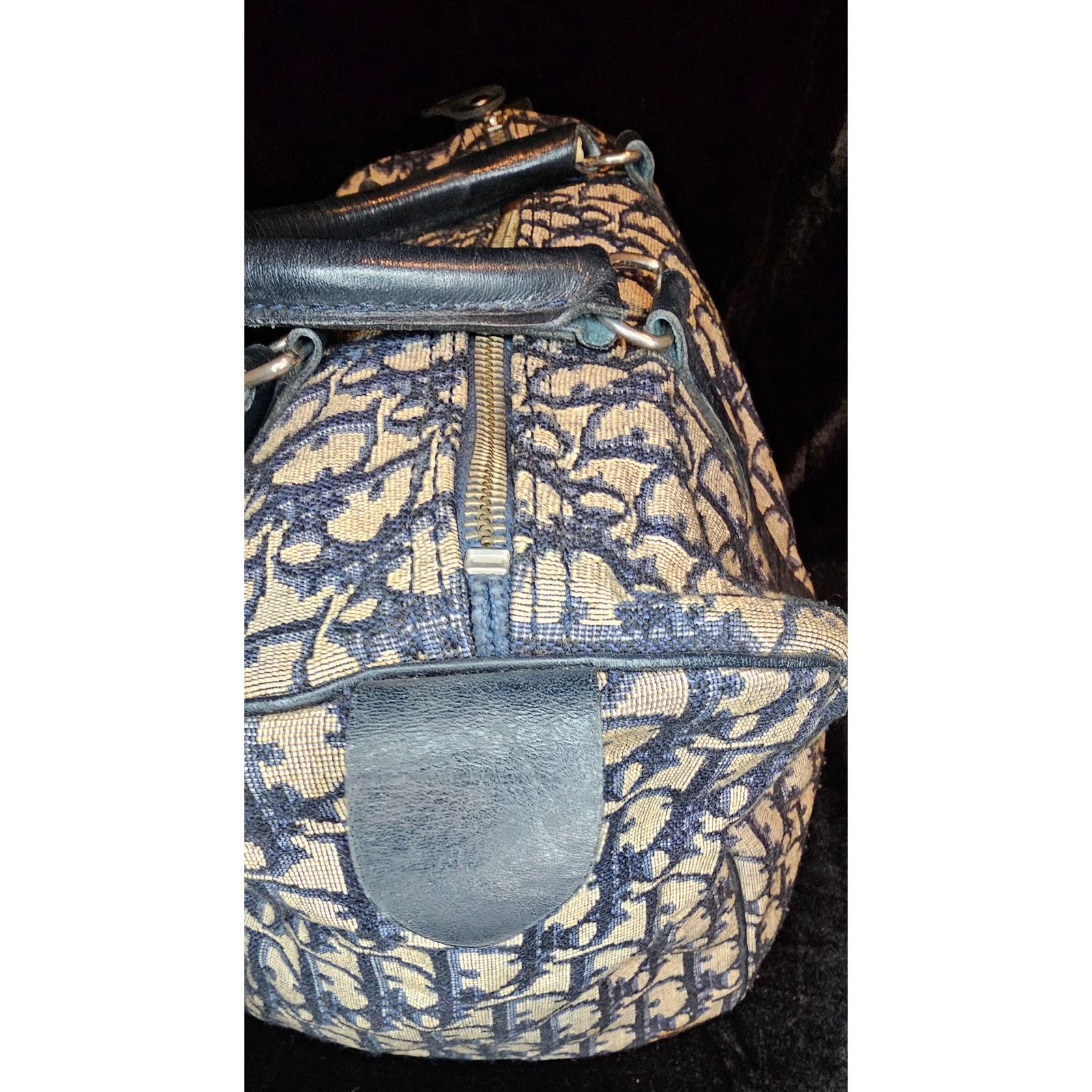 Dior Christian Dior Vintage Trotter Boston bag in navy blue Size ONE SIZE - 17 Thumbnail
