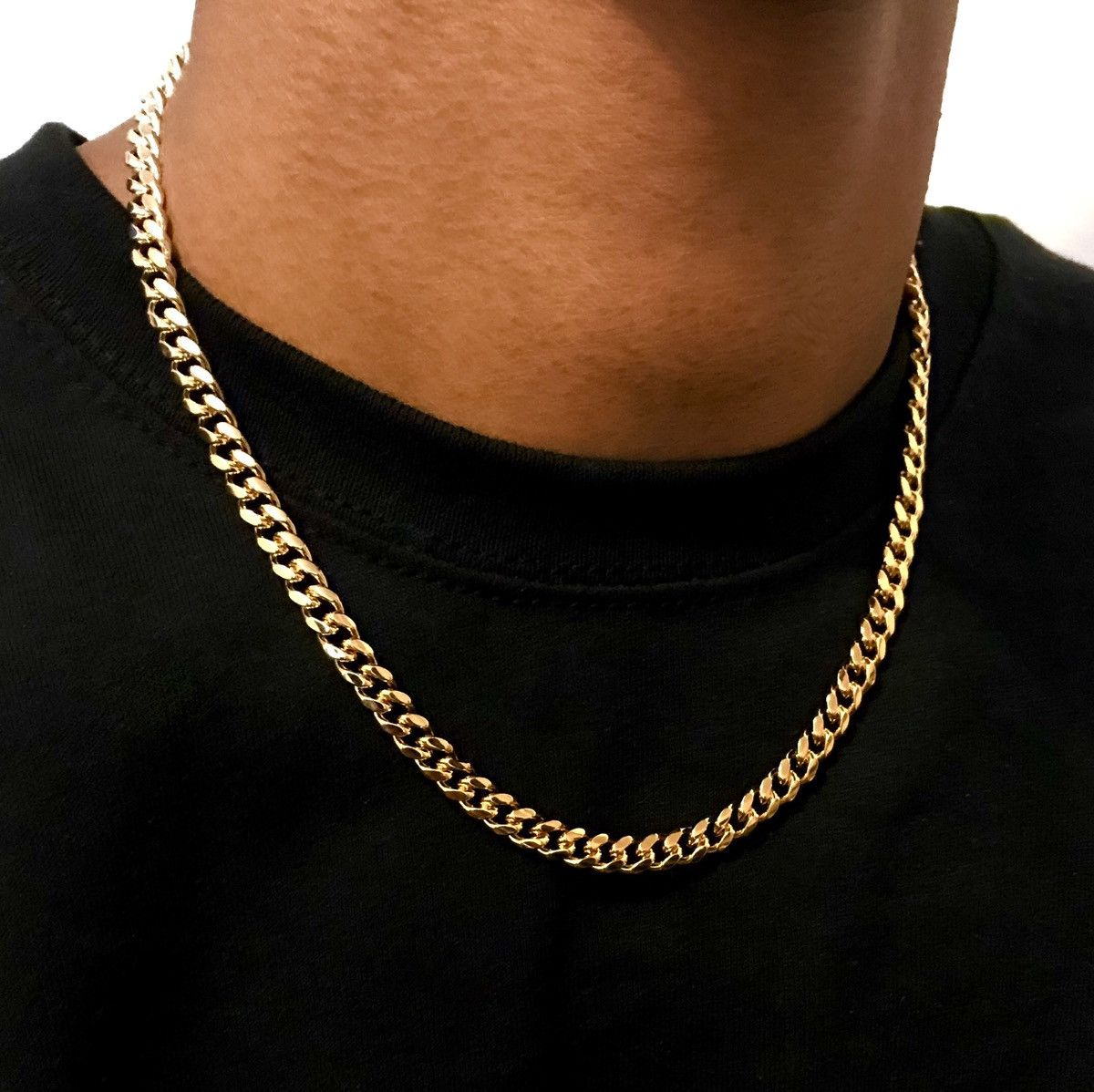 image of Givenchy Gold Cuban Link Chain Vintage Necklace, Men's
