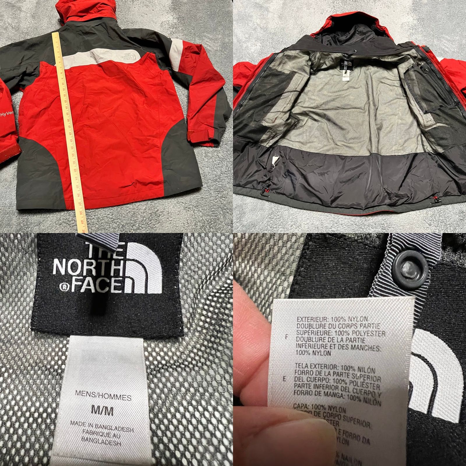 The North Face The North Face Coat Mens Medium HyVent Ski Shell Jacket Red Black Nylon Hooded Mens Size US M / EU 48-50 / 2 - 8 Thumbnail