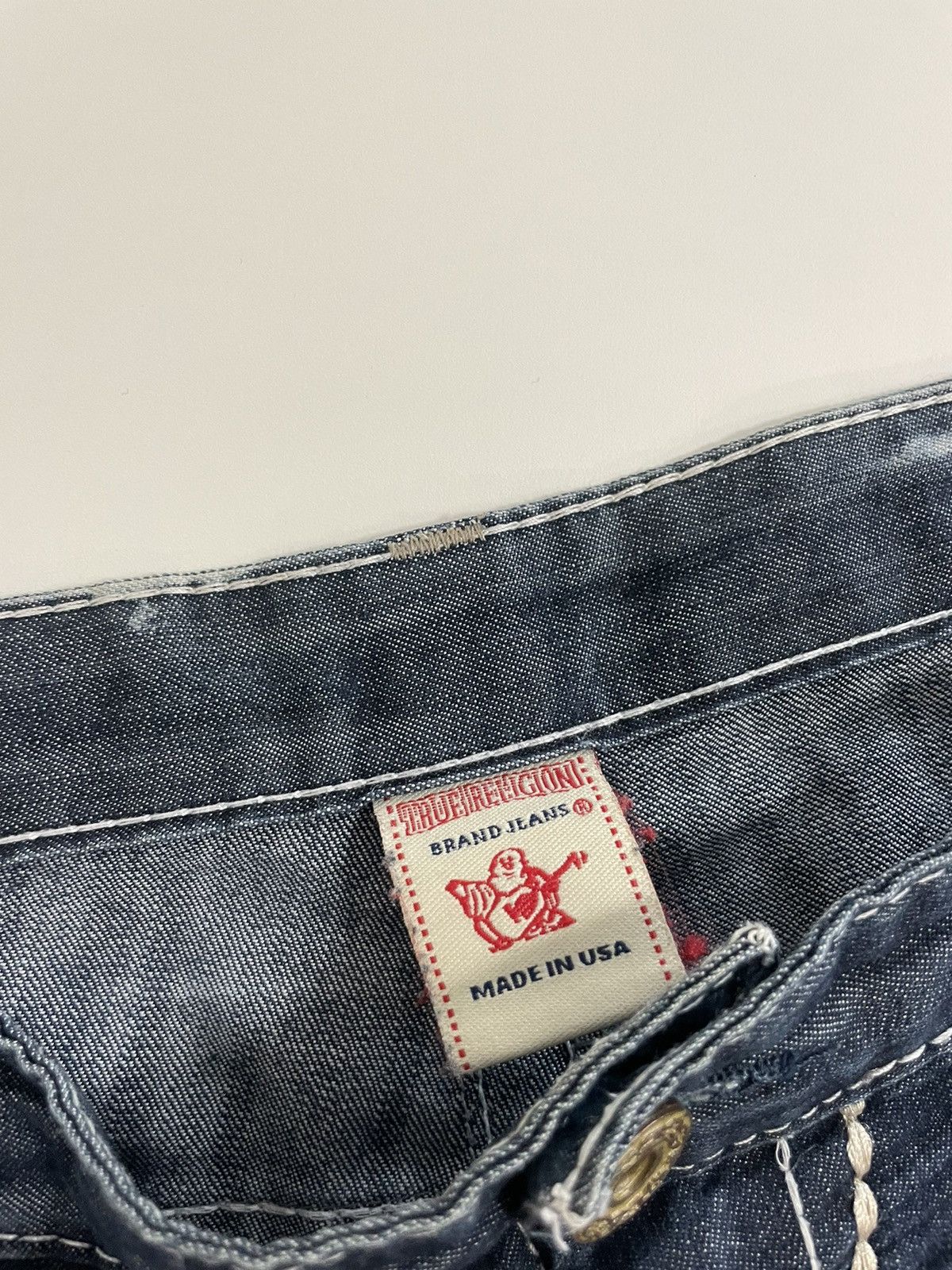 Japanese Brand Vintage True Religion Cargo Shorts Denim Jeans Blue Size US 33 - 3 Thumbnail