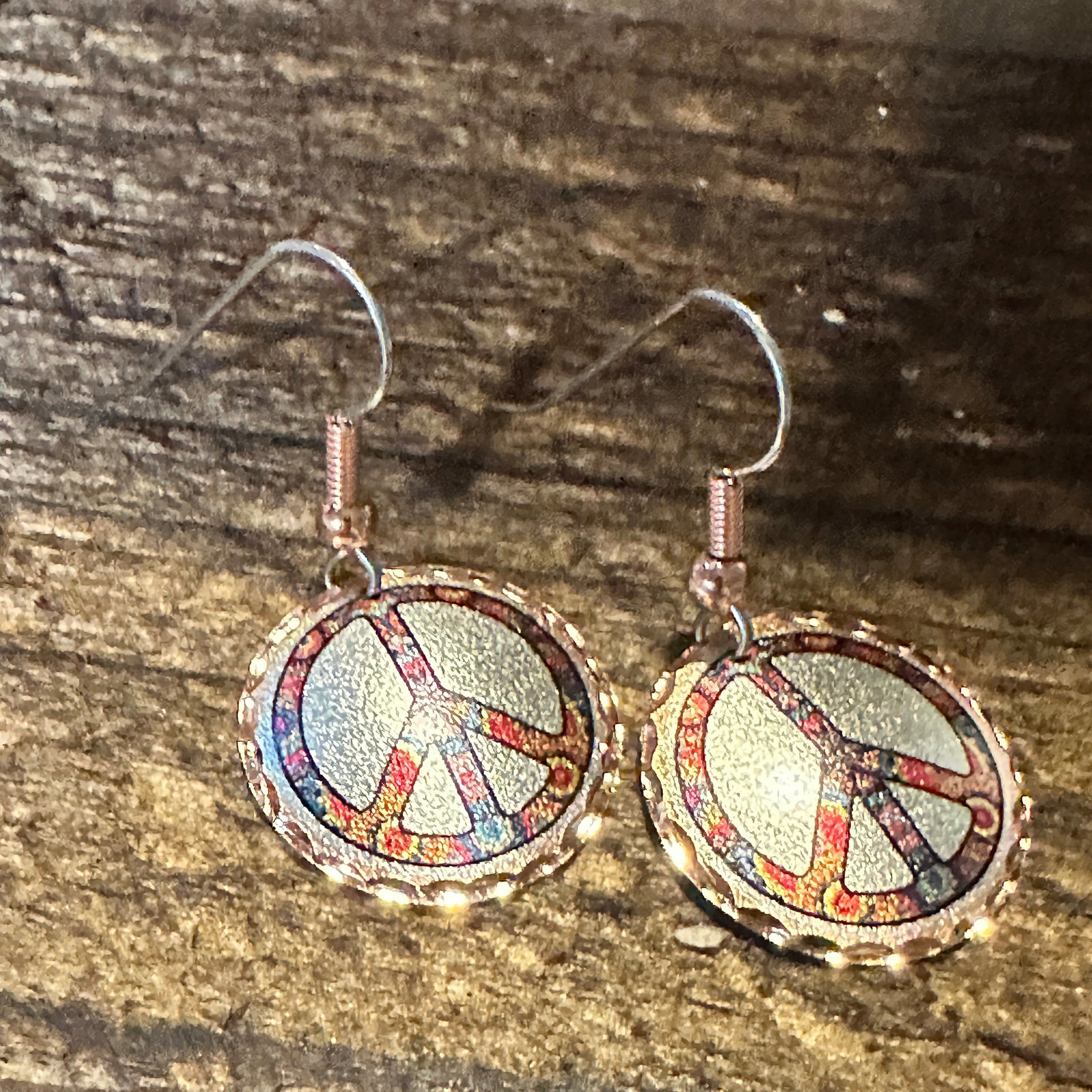 Other Handmade Boho Copper Earrings, Diamond Cut Hippie Peace Wire Size ONE SIZE - 5 Thumbnail