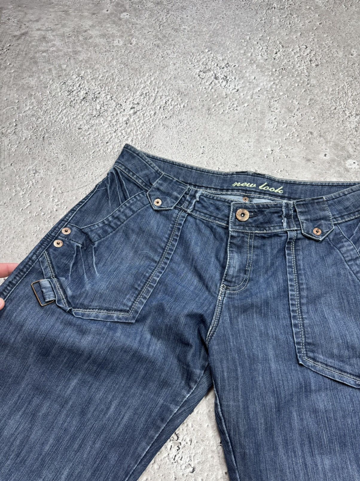 Other Baggy Jeans Blue Denim Buckle Back Wide Leg Y2K Skater Pants Size US 36 / EU 52 - 12 Thumbnail