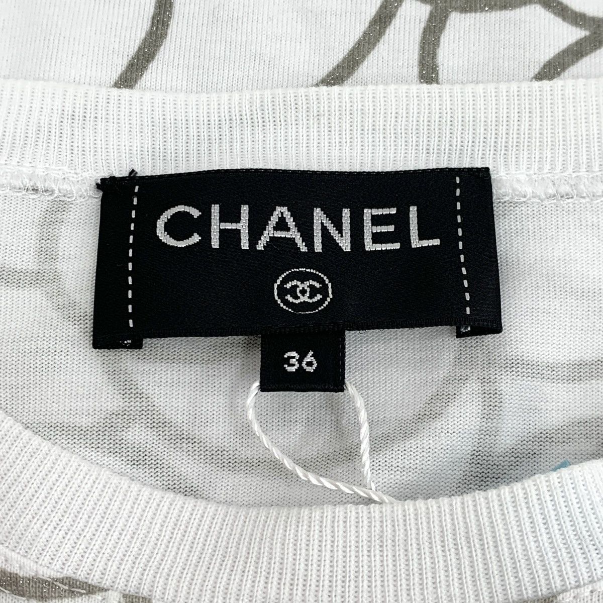 Chanel Chanel White Camellia All Over Print Cotton T-Shirt Size XS / US 0-2 / IT 36-38 - 5 Thumbnail
