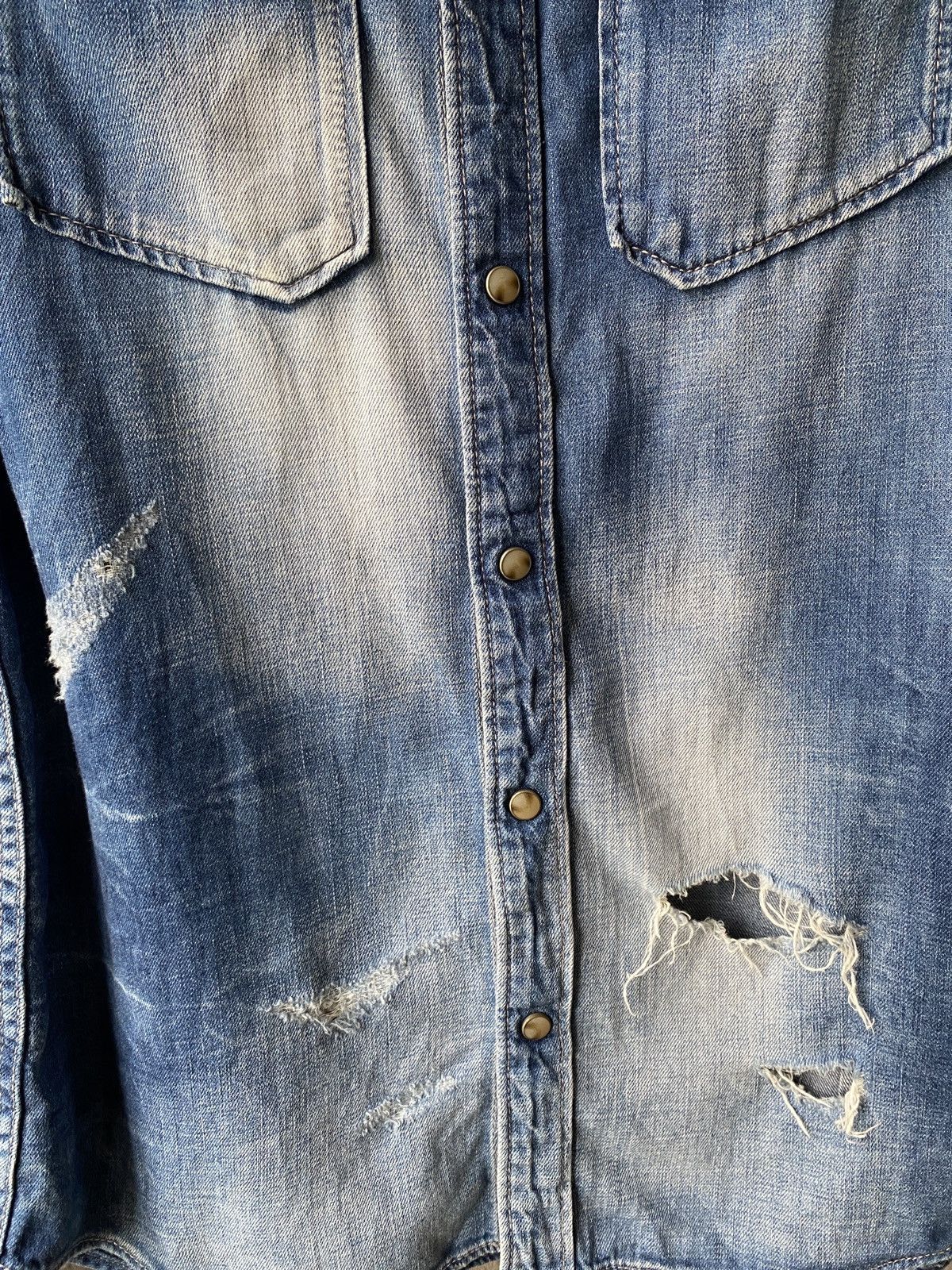 If Six Was Nine Fuga Japan Distressed Button Up Jeans Shirt Size US M / EU 48-50 / 2 - 8 Thumbnail