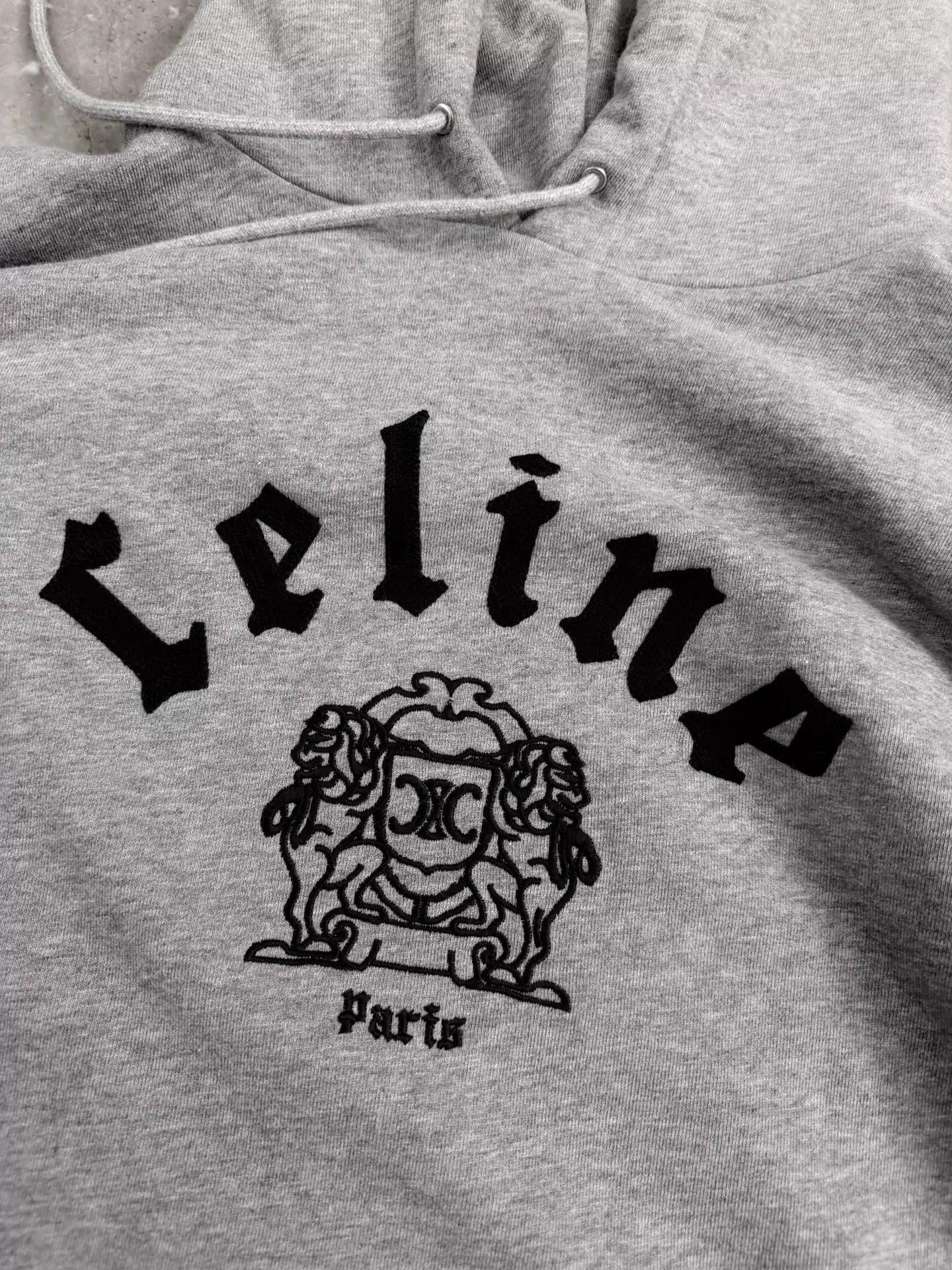 Celine CelineHediSlimane25ssGrayGothLogoEmbroideredHoodieM Size US M / EU 48-50 / 2 - 7 Thumbnail