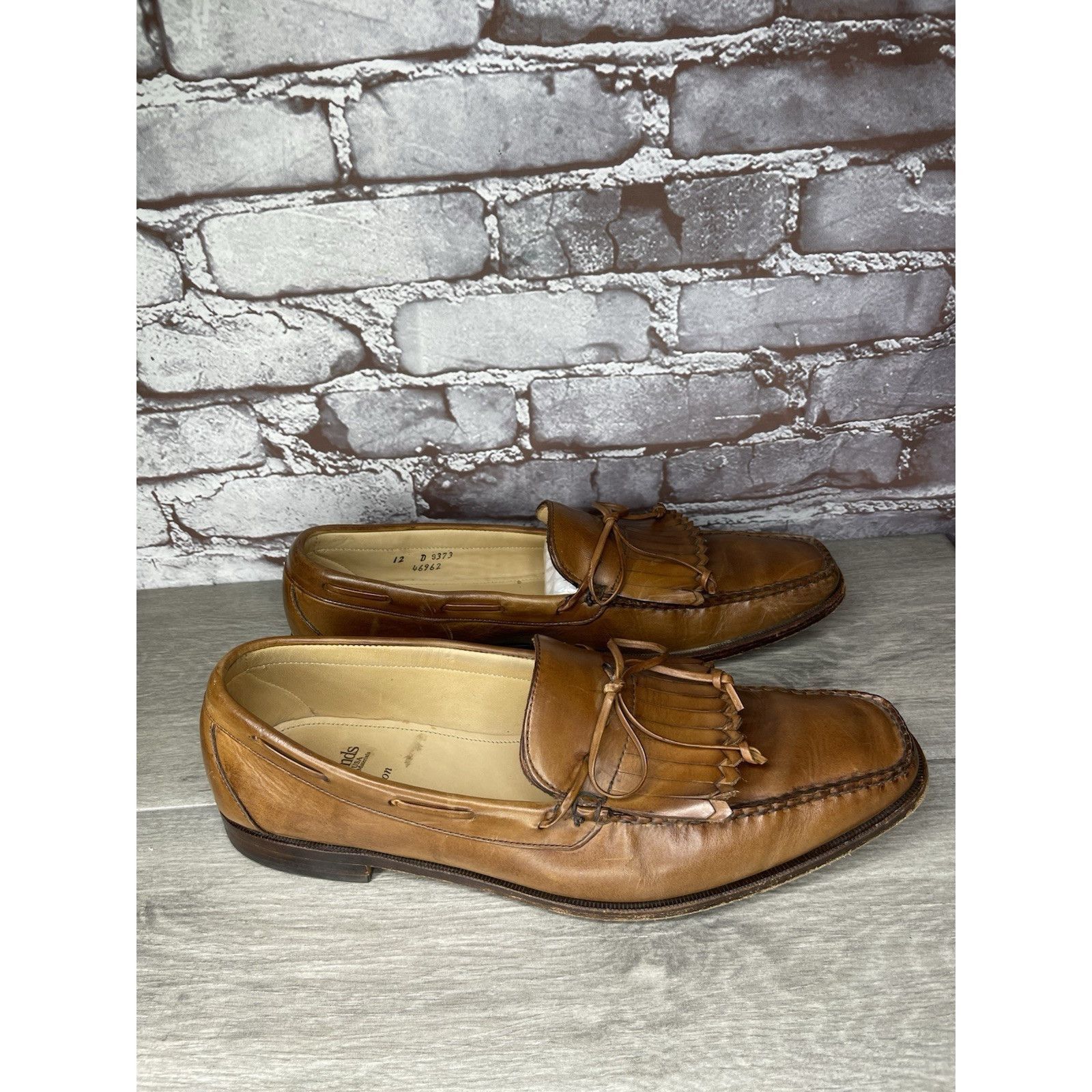 Allen Edmonds Allen Edmonds Alton USA Brown Leather Kiltie Square Toe Loaf Size US 12 / EU 45 - 4 Thumbnail