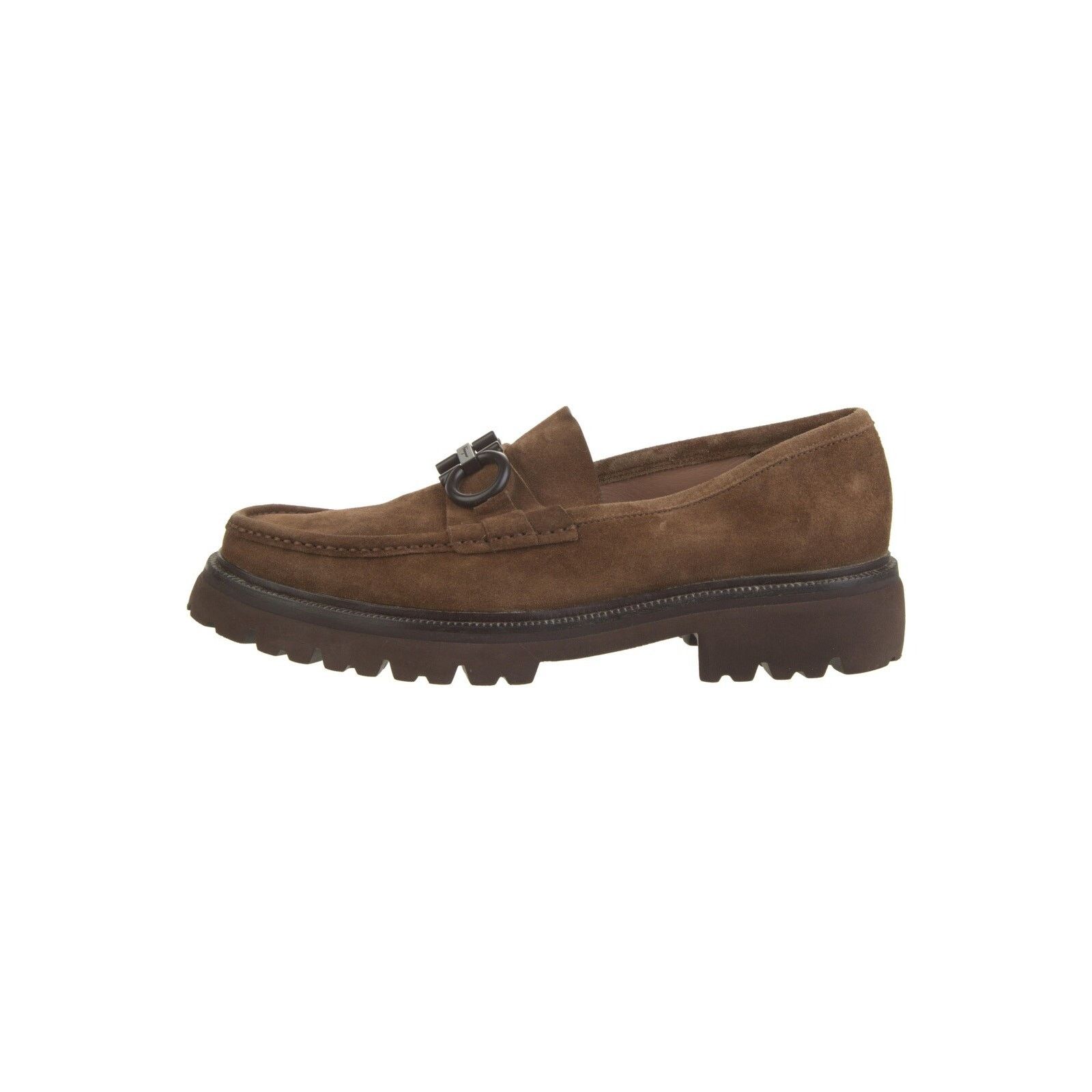 Salvatore Ferragamo Salvatore Ferragamo Gancini Brown Suede Moccasins Lug Sole Size US 9.5 / EU 42-43 - 1 Thumbnail