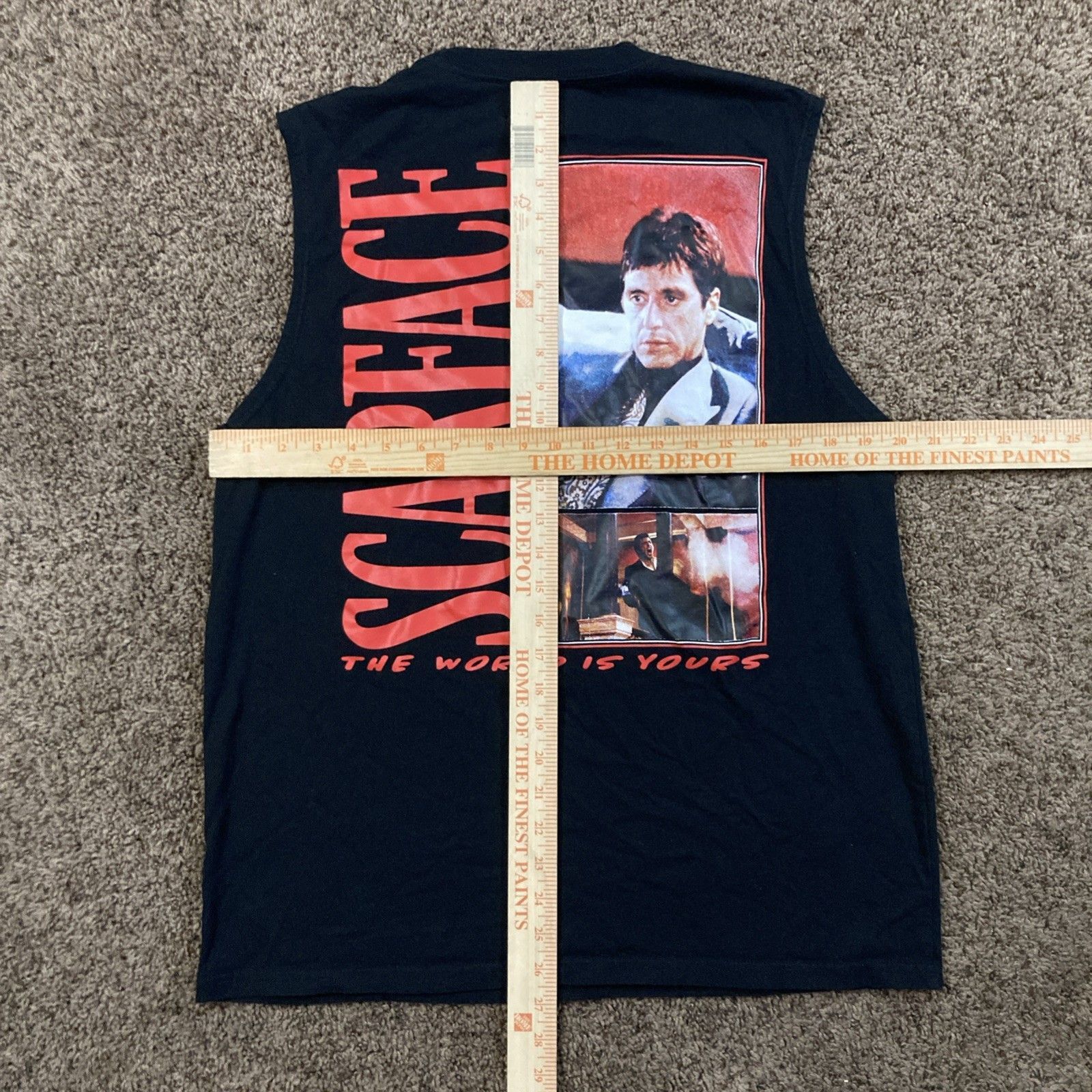 Designer Scarface Tank Top Men’s Black “The World Is Yours” Shirt XL Size US XL / EU 56 / 4 - 3 Thumbnail