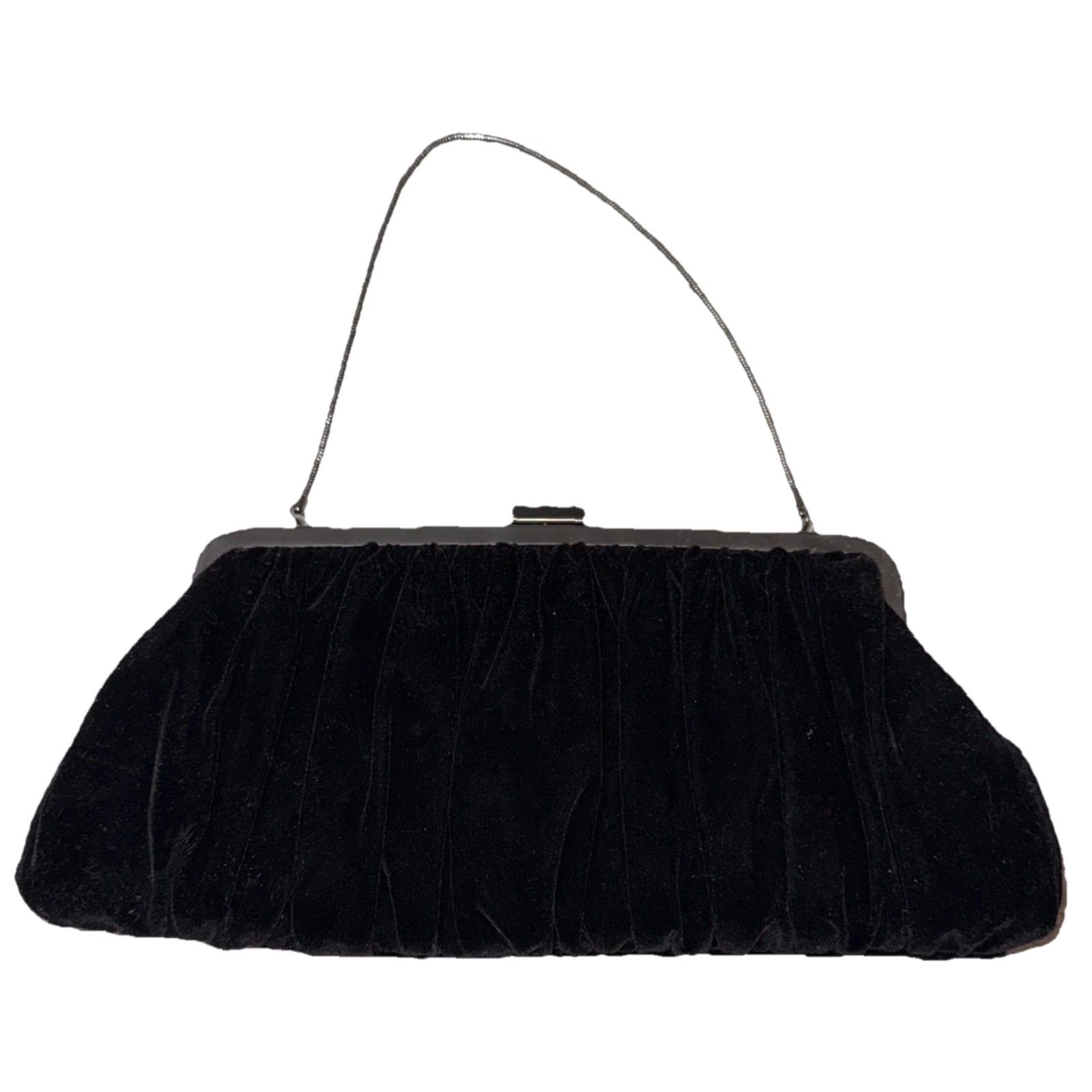 Vintage VINTAGE Mary Kay Clutch Bag Purse Black Velvet With Rope Chain Pink Lining Size ONE SIZE - 2 Thumbnail