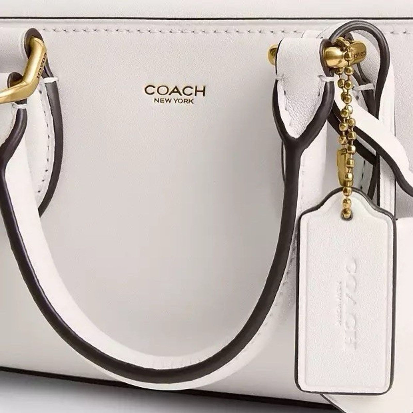 Coach NWT Coach Bowery Satchel 22 Brass/Chalk White Leather CY917 Size ONE SIZE - 14 Thumbnail