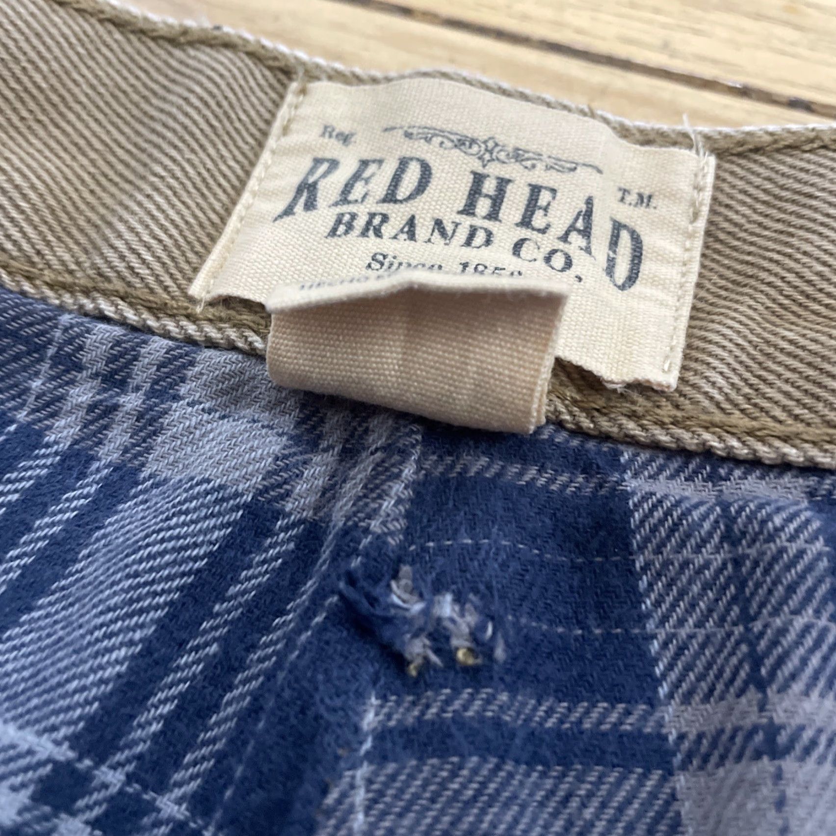 Vintage Red Head Brand Co Pants Men 42x30 Straight Khaki Workwear Canvas Plaid Flannel Lined Cargo Pocket Zip Button Casual Workwear Size US 42 / EU 58 - 6 Thumbnail