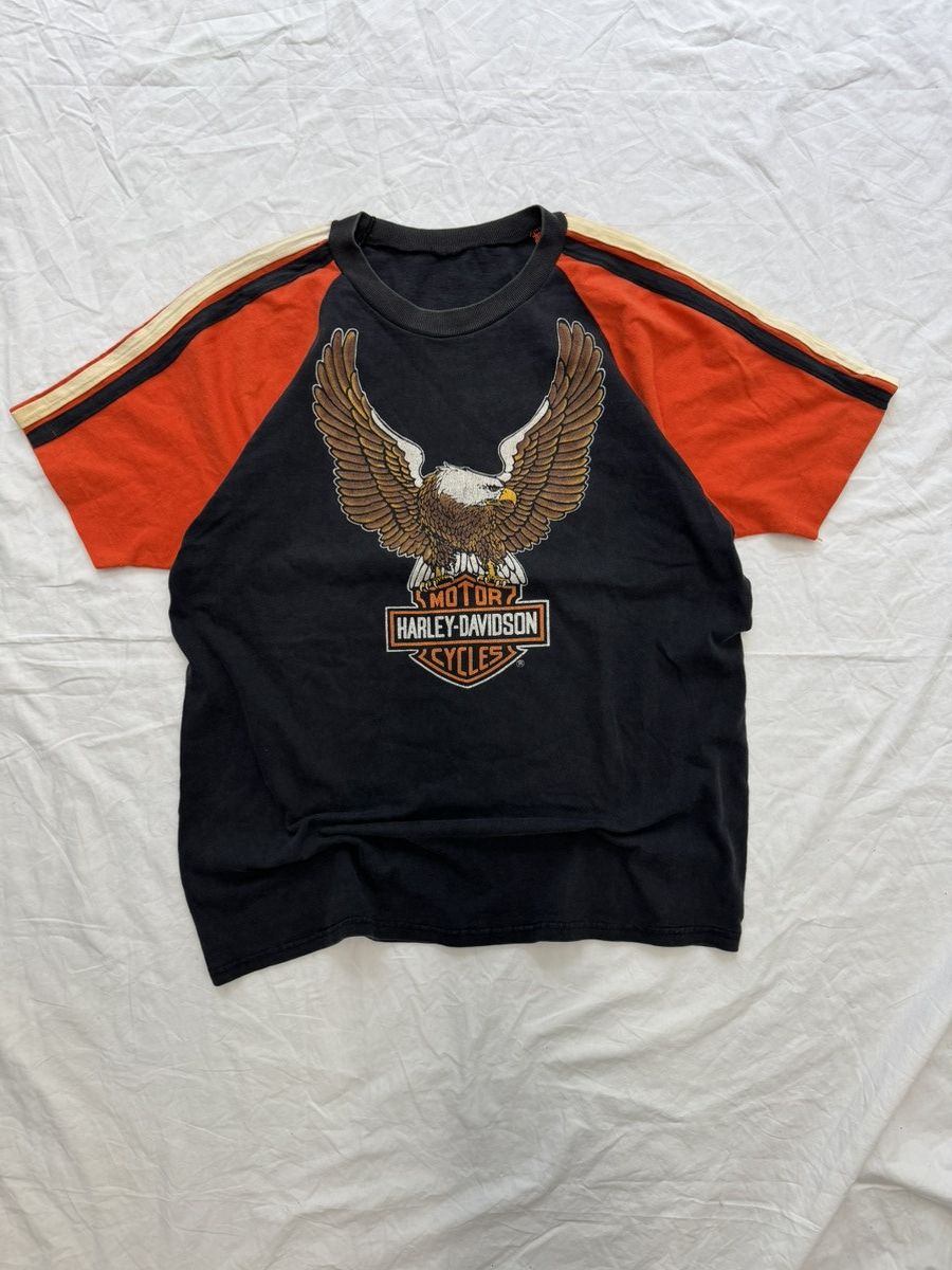 Harley Davidson Vintage 80s Harley Davidson Eagle Ragland T Shirt Rare Size US M / EU 48-50 / 2 - 2 Thumbnail