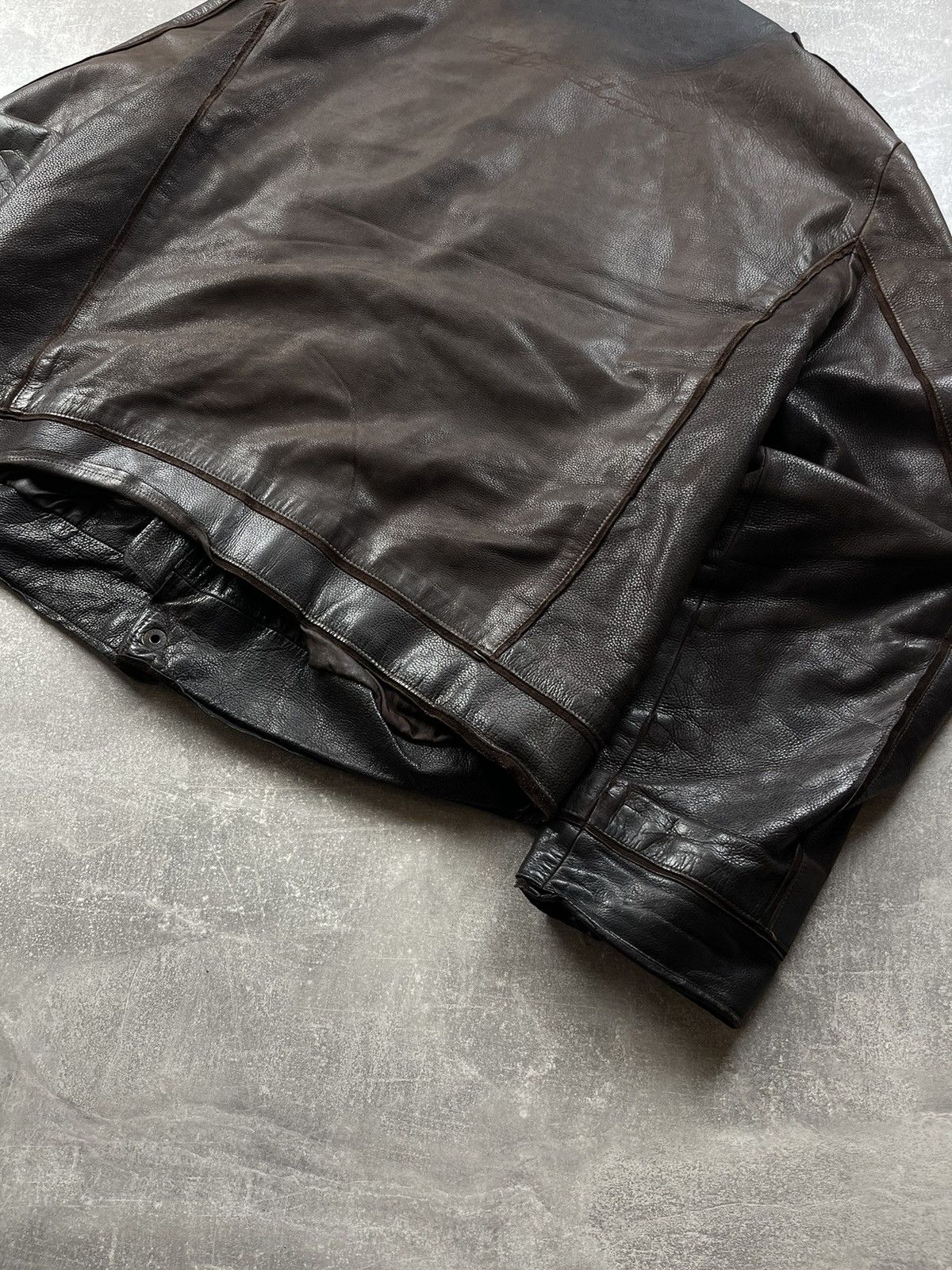Harley Davidson × Vintage Vintage Harley Davidson 90s Leather Brown Biker Jacket Size US XL / EU 56 / 4 - 8 Thumbnail