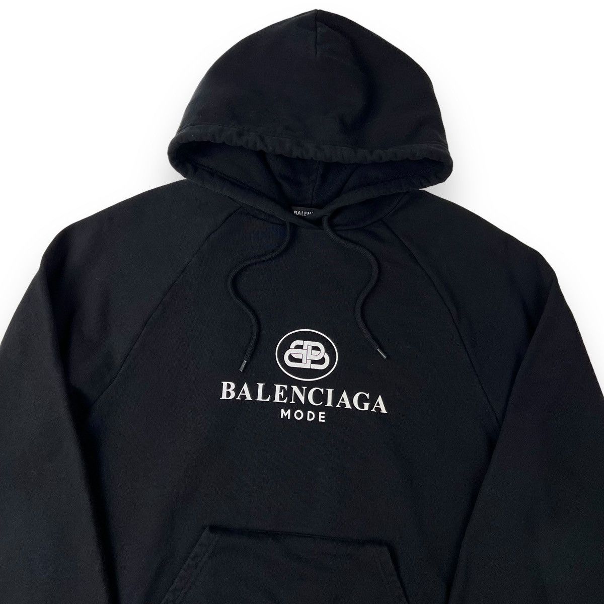 image of Balenciaga Mode Black Hoodie, Men's (Size Medium)