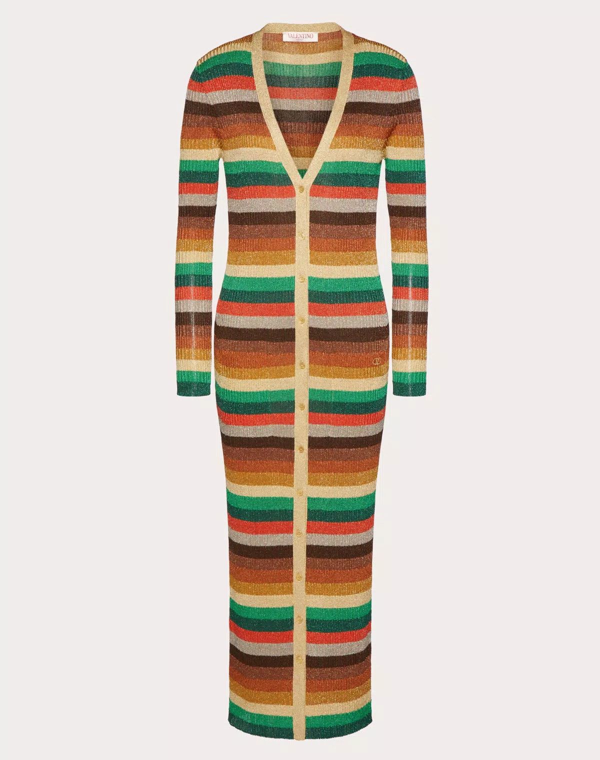 Valentino o1s1wg111125 Jacquard Lurex Cardigan in Multicolor Size XL / US 12-14 / IT 48-50 - 1 Thumbnail